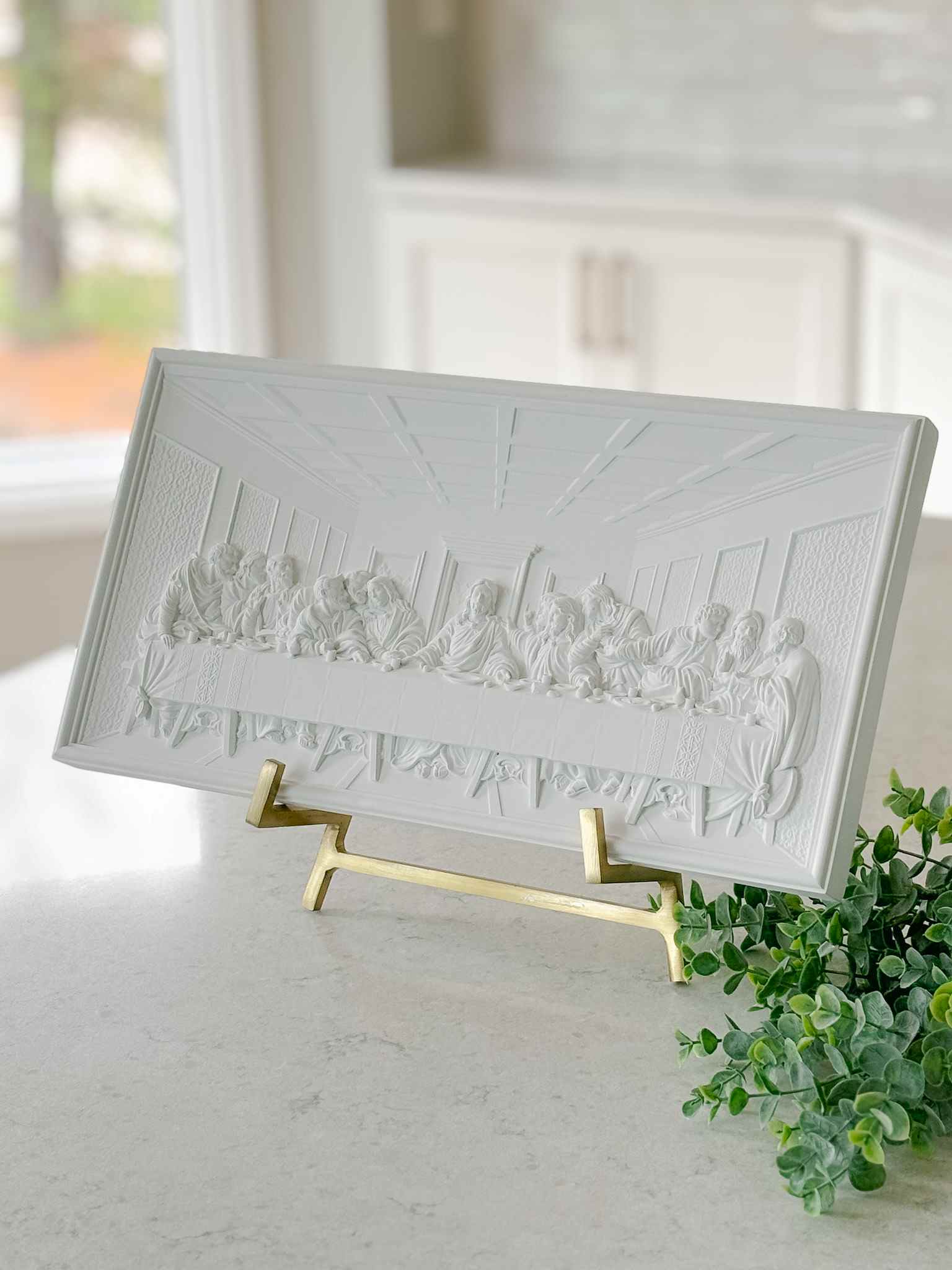 The Last Supper Wall Plaque - White Religious Home Decor for Christian Gifts & Church Interiors