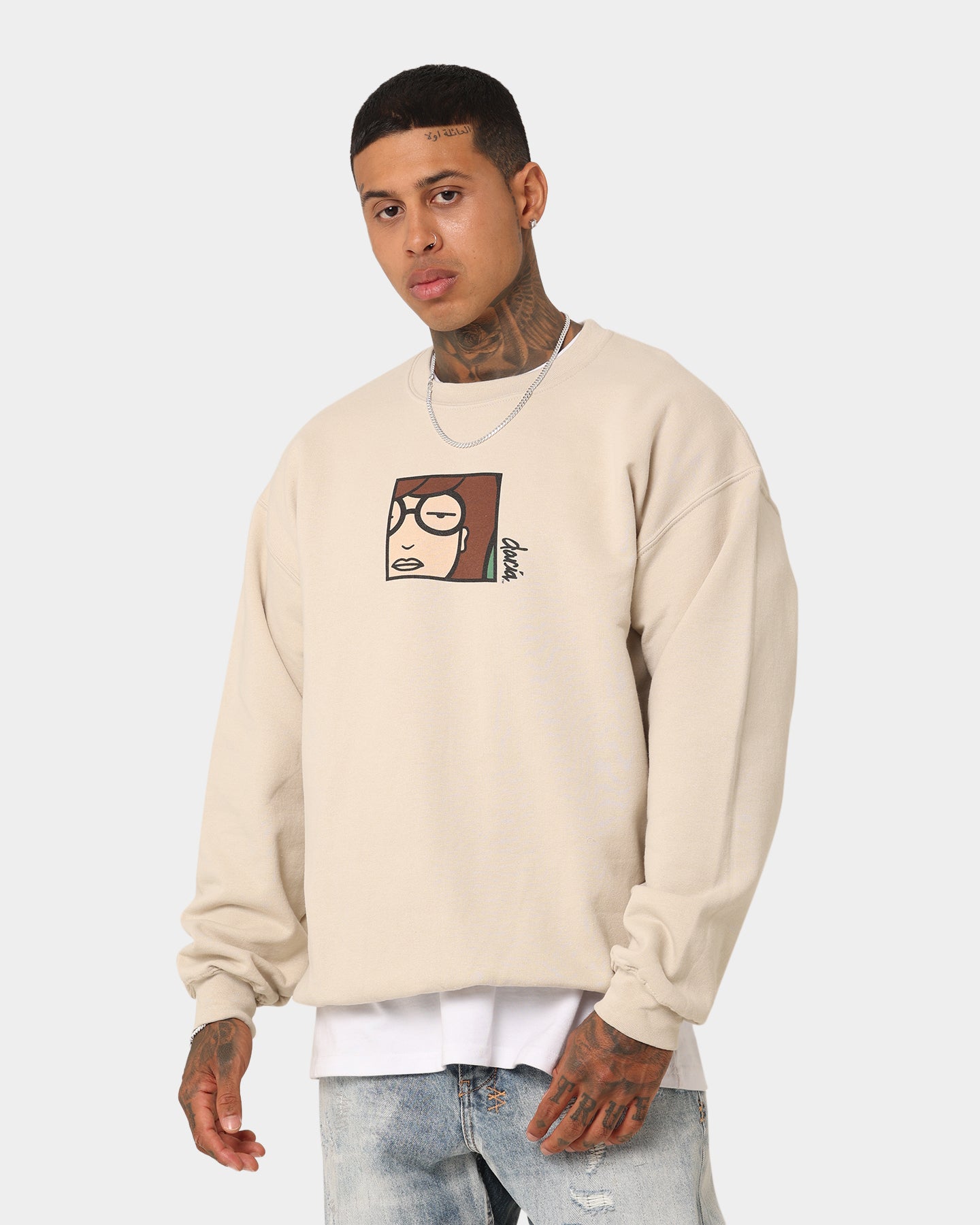 American Thrift X Daria Daria Vintage Poster Crewneck Sweatshirt - Unisex Retro Graphic Pullover for Streetwear & Casual Outfits
