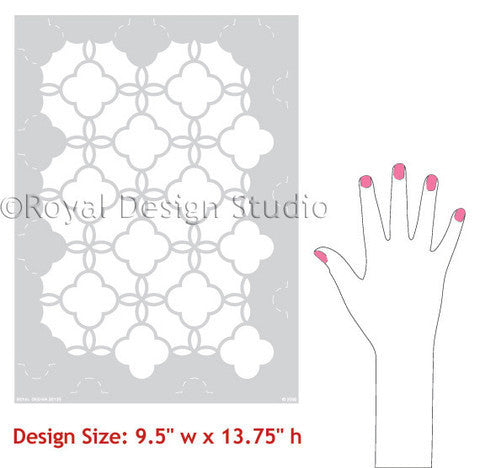 Eastern Lattice Wooden Furniture Stencil - DIY Home Decor, Woodworking Craft Template for Cabinets, Tables, and Wall Art Projects