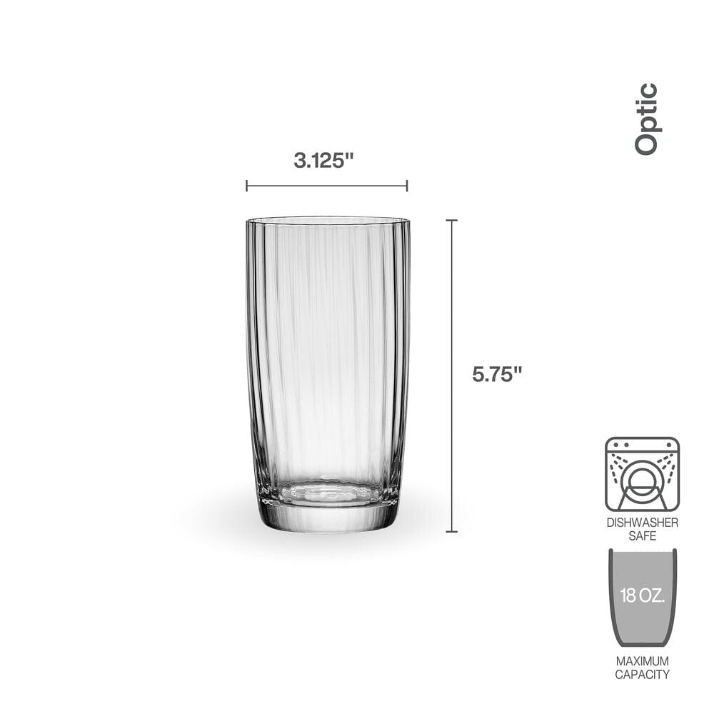 Premium Set of 4 Crystal Clear Highball Glasses for Cocktails, Whiskey & Iced Drinks - Perfect for Home Bars, Parties & Gift Giving