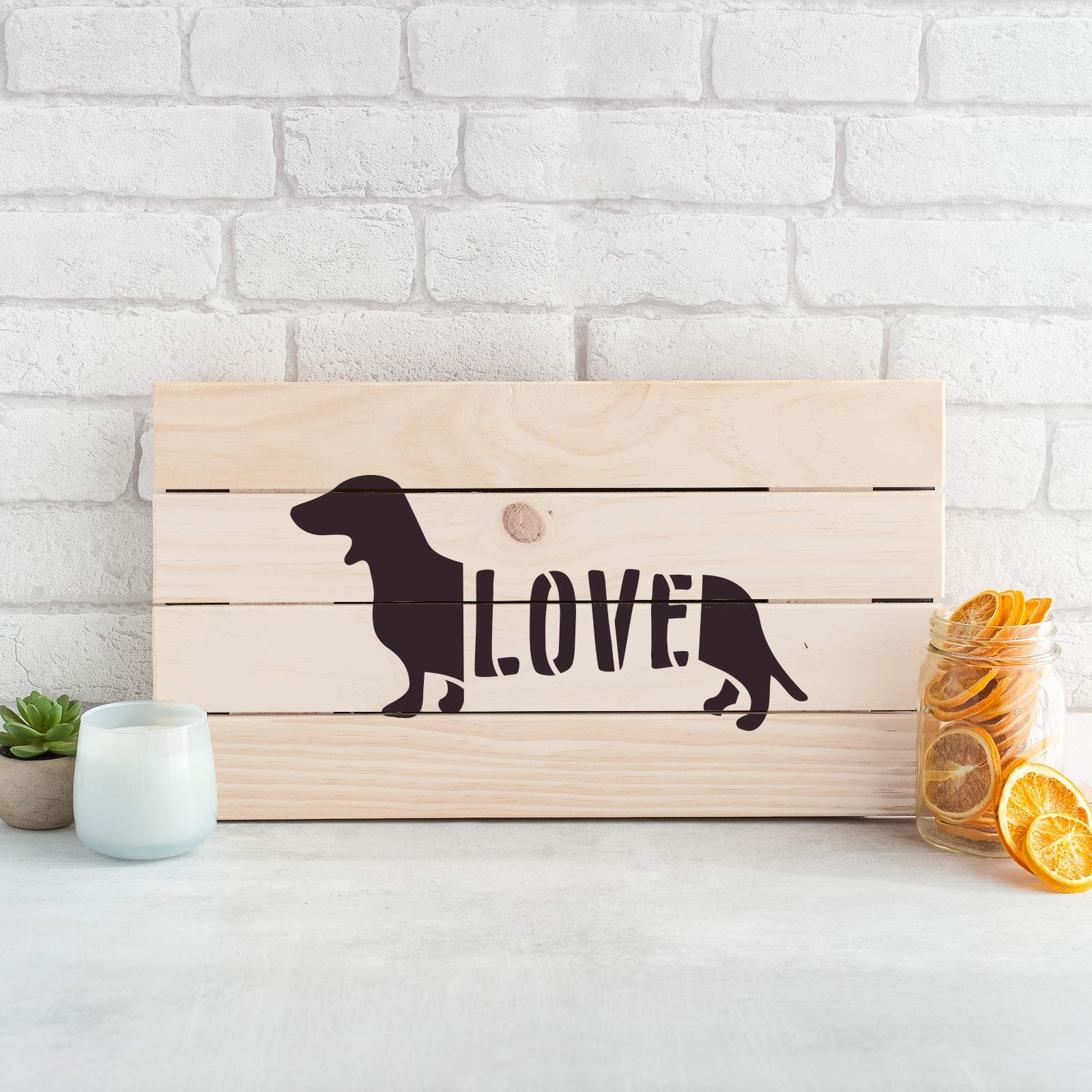 Dachshund Dog Love Stencil - Reusable Art Stencil for DIY Painting, Crafts, Wood Signs & Home Decor | Perfect for Pet Lovers, Dog Owners & Dachshund Fans