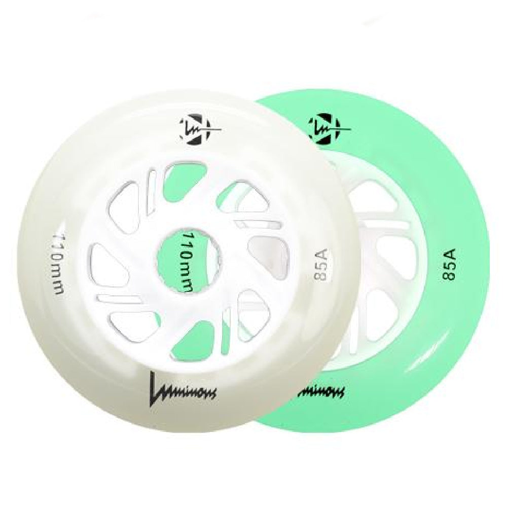Luminous 110mm LED Light Up Inline Skate Wheels - Glow in The Dark Rollerblade Wheels for Night Skating, Outdoor Activities & Party Fun