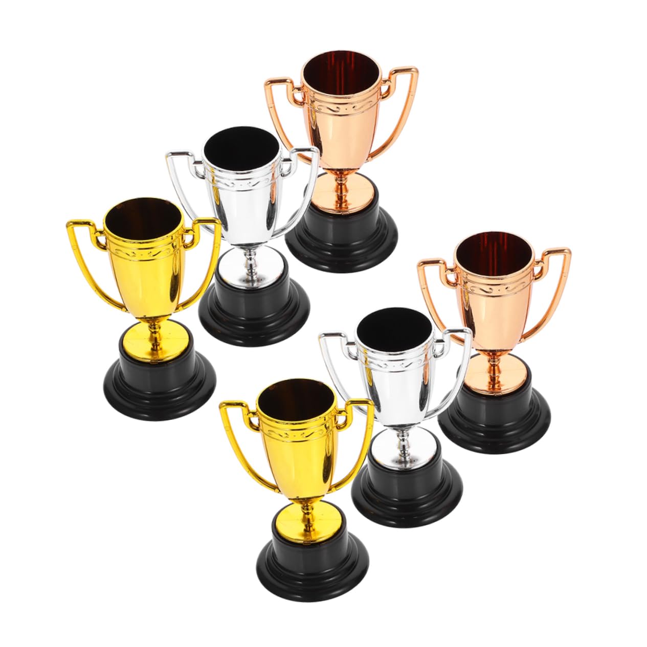 KOMBIUDA Competition Trophy Cups - 6pcs Set for Boys and Girls | Winner Awards, Party Favors & Event Decorations | Perfect for Sports Awards, School Competitions & Birthday Parties