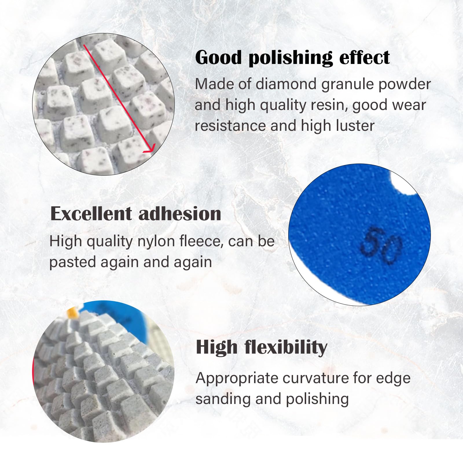 4 Inch M14 Wet/Dry Diamond Polishing Pads - 12 Piece 50-6000 Grit Kit for Stone, Quartz, Marble & Granite Countertops - Compatible with Grinders & Polishers - Perfect for Countertop Restoration, Tile Edging & DIY Home Improvement Projects