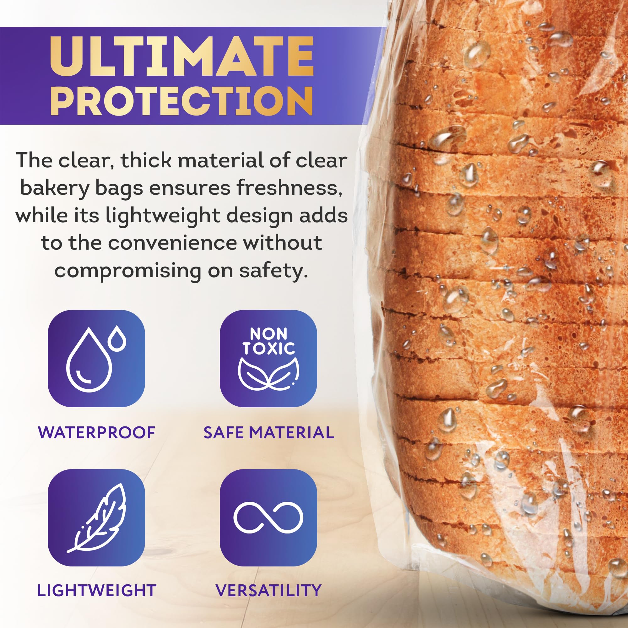 APQ Clear Plastic Bread Bags for Homemade Bread - 5x4x15 Inch, 1000 Pack 1 Mil Polyethylene Gushh Bags with Open Top | Water-Resistant, Food Safe Storage Bags for Bread, Pastries, Cookies & Baked Goods | Perfect for Home Baking, Bakery Business & Food Storage