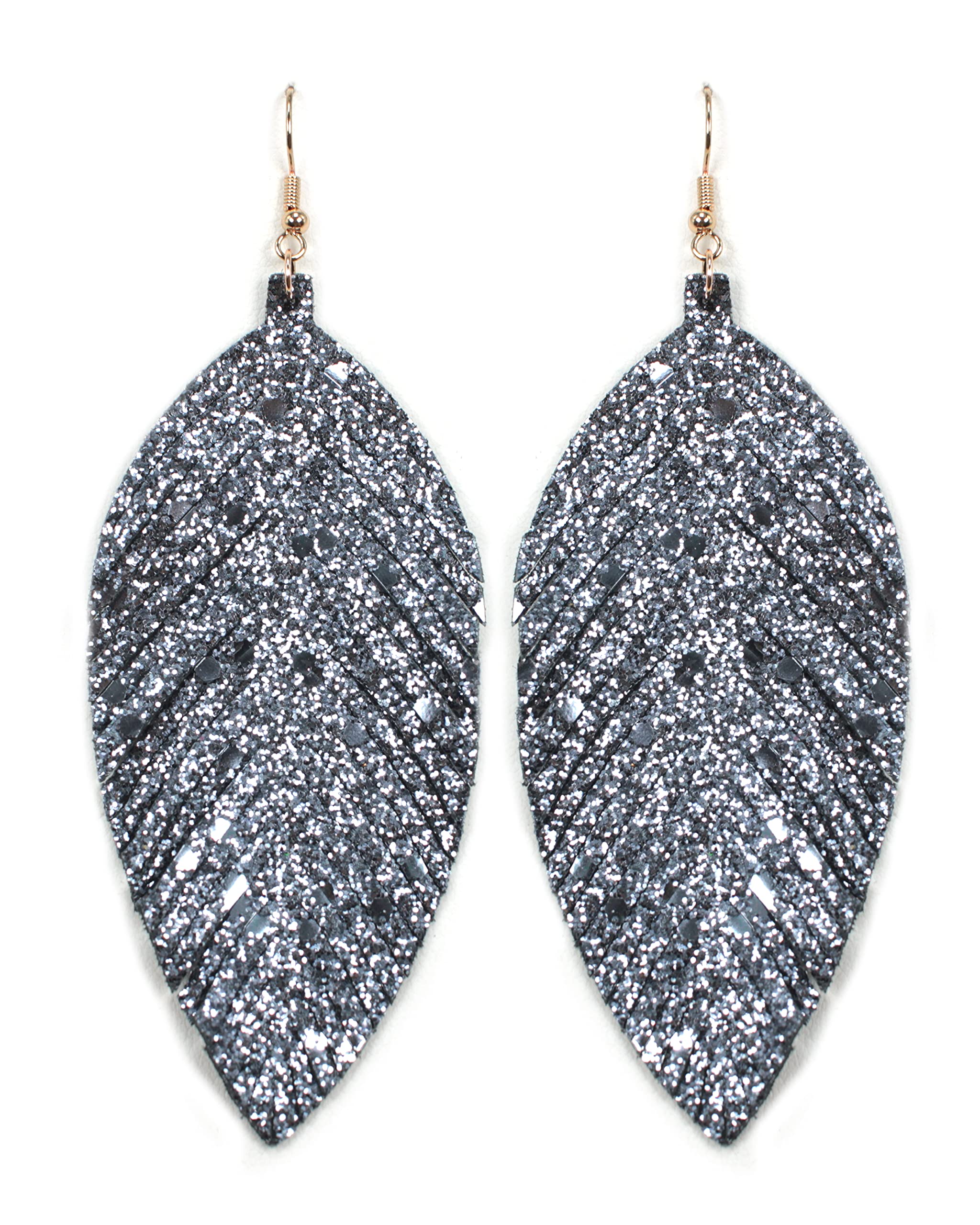 Miracle Collection Large Genuine Soft Leather Handmade Fringe Feather Lightweight Tear Drop Dangle Earrings for Women | Boho Chic Jewelry | Perfect for Festivals, Parties & Everyday Wear