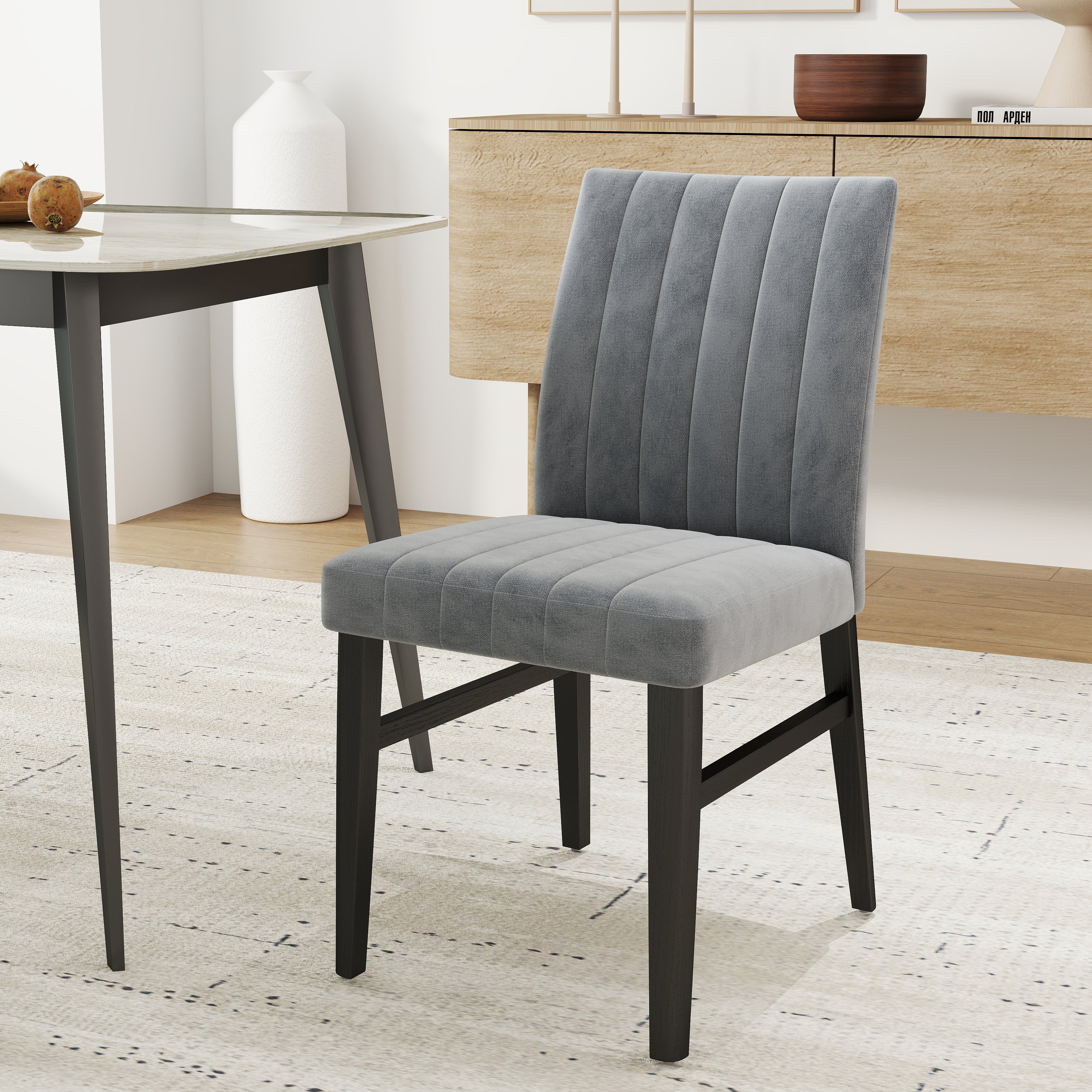Roundhill Furniture Wendell Contemporary Upholstered Dining Chairs Set of 2 - Modern Kitchen & Dining Room Seating for Home & Restaurant Use