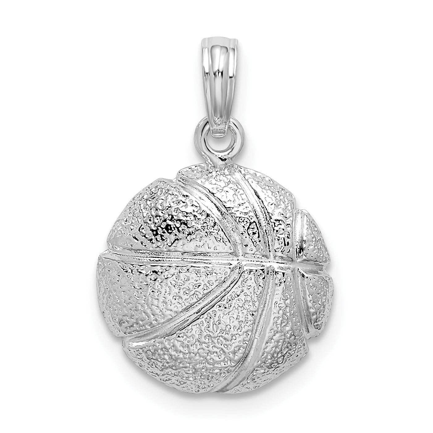 925 Sterling Silver Basketball Charm Pendant - Polished Sports Jewelry for Necklace - Perfect Gift for Basketball Fans, Athletes & Coaches