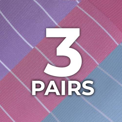 1 Pair Blue, 1 Pair Pink, 1 Pair Purple w/ Stripes