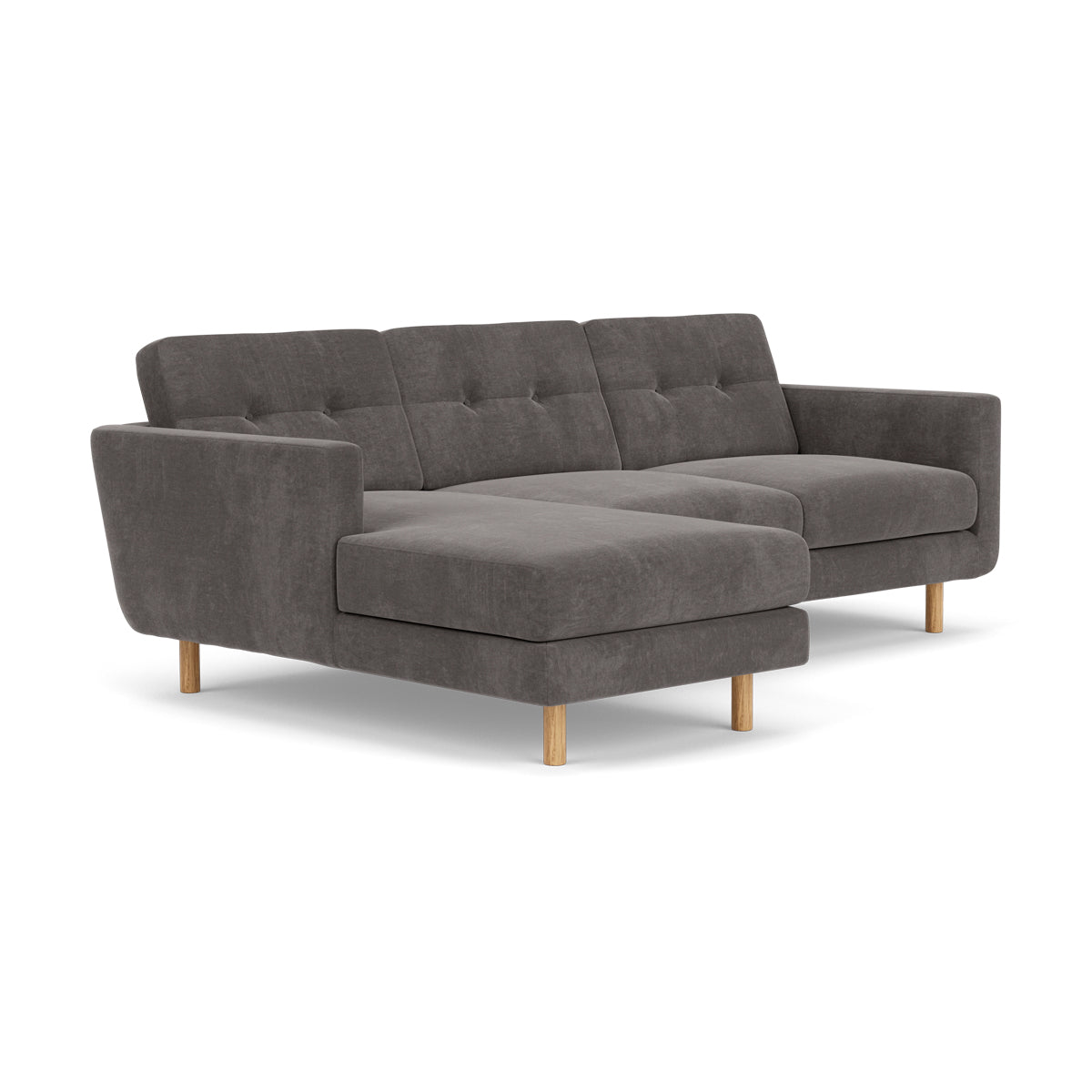 Conrad Fabric Left Chaise Sofa - Modern L-Shaped Sectional Couch with Reversible Chaise Lounge for Living Room, Apartment & Home Theater Comfortable Seating
