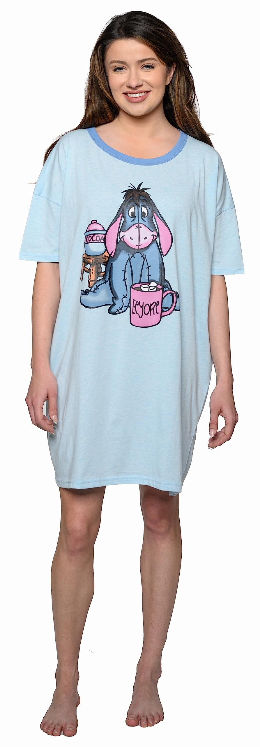 Disney Women's Sleepshirt - Mickey & Minnie Mouse Print Nightshirt for Women (One Size & Plus Size) | Cozy Lounge Wear for Bedtime & Relaxation at Home