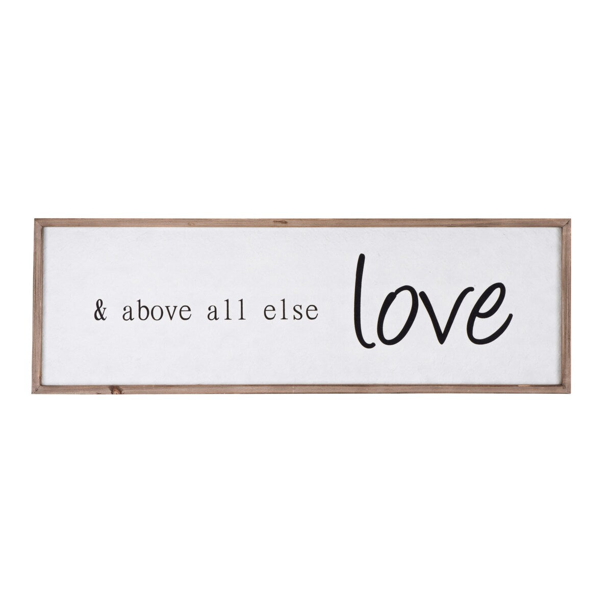 & Above All Else Love Wood Framed Wall Art - Rustic Home Decor for Living Room, Bedroom & Office - Perfect for Farmhouse, Boho & Modern Interior Design