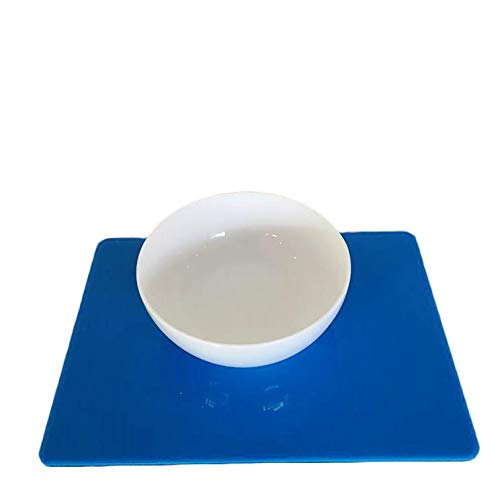 Bright Blue Rectangular Placemats Set of 8 - Large Size Waterproof Dining Table Mats for Everyday Use, Parties & Formal Gatherings