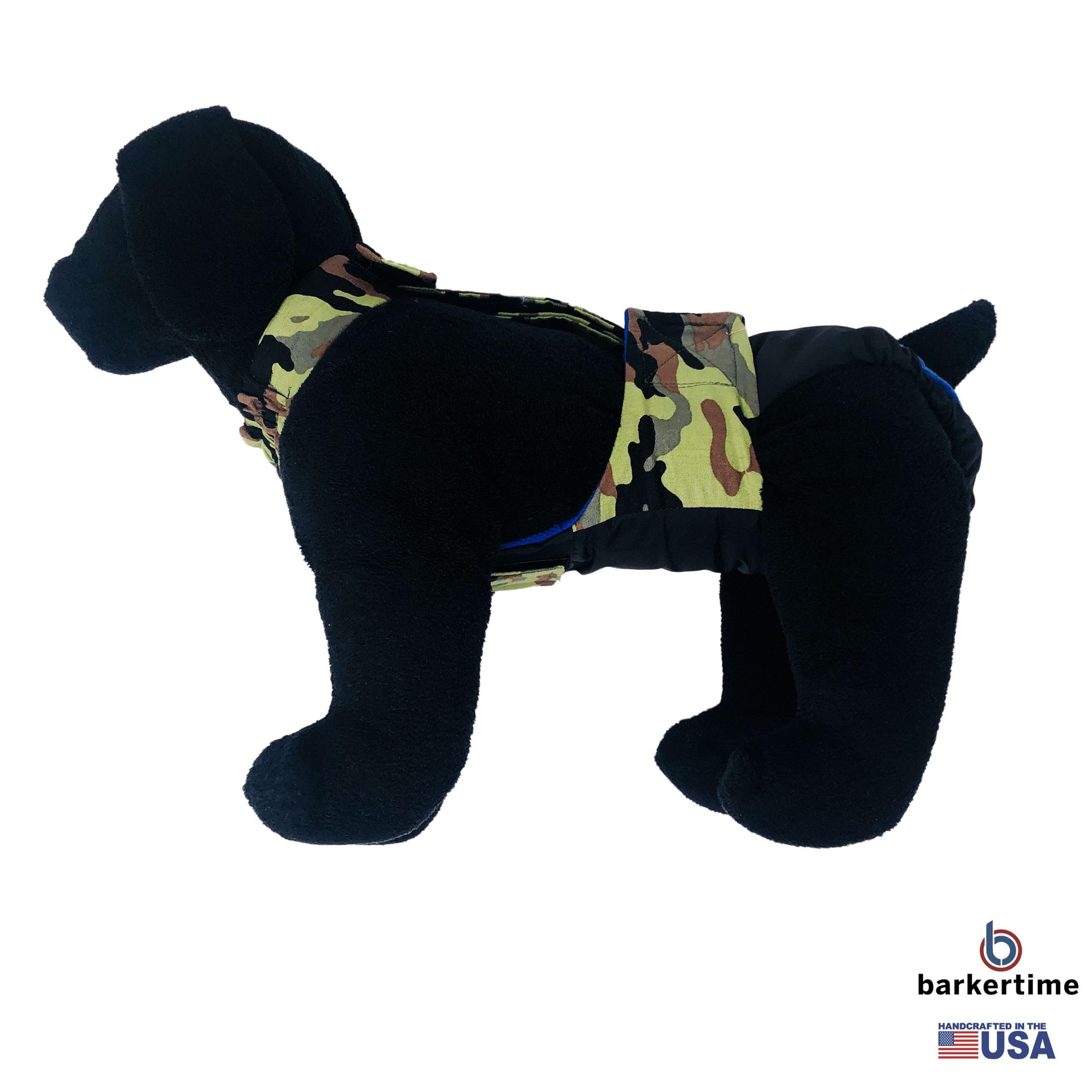 Camo on Black Dog Diaper Overall XXL with Tail Hole - Waterproof Pet Diaper for Incontinence - Made in USA - Perfect for House Training, Travel & Elderly Dogs