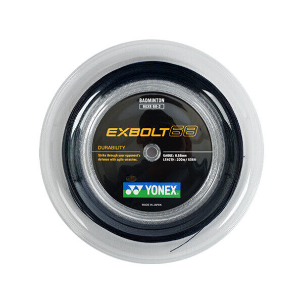 Yonex Exbolt 68 Badminton String Reel (200m) - High Performance Badminton String for Professional Players | Perfect for Tournament Play & Training Sessions