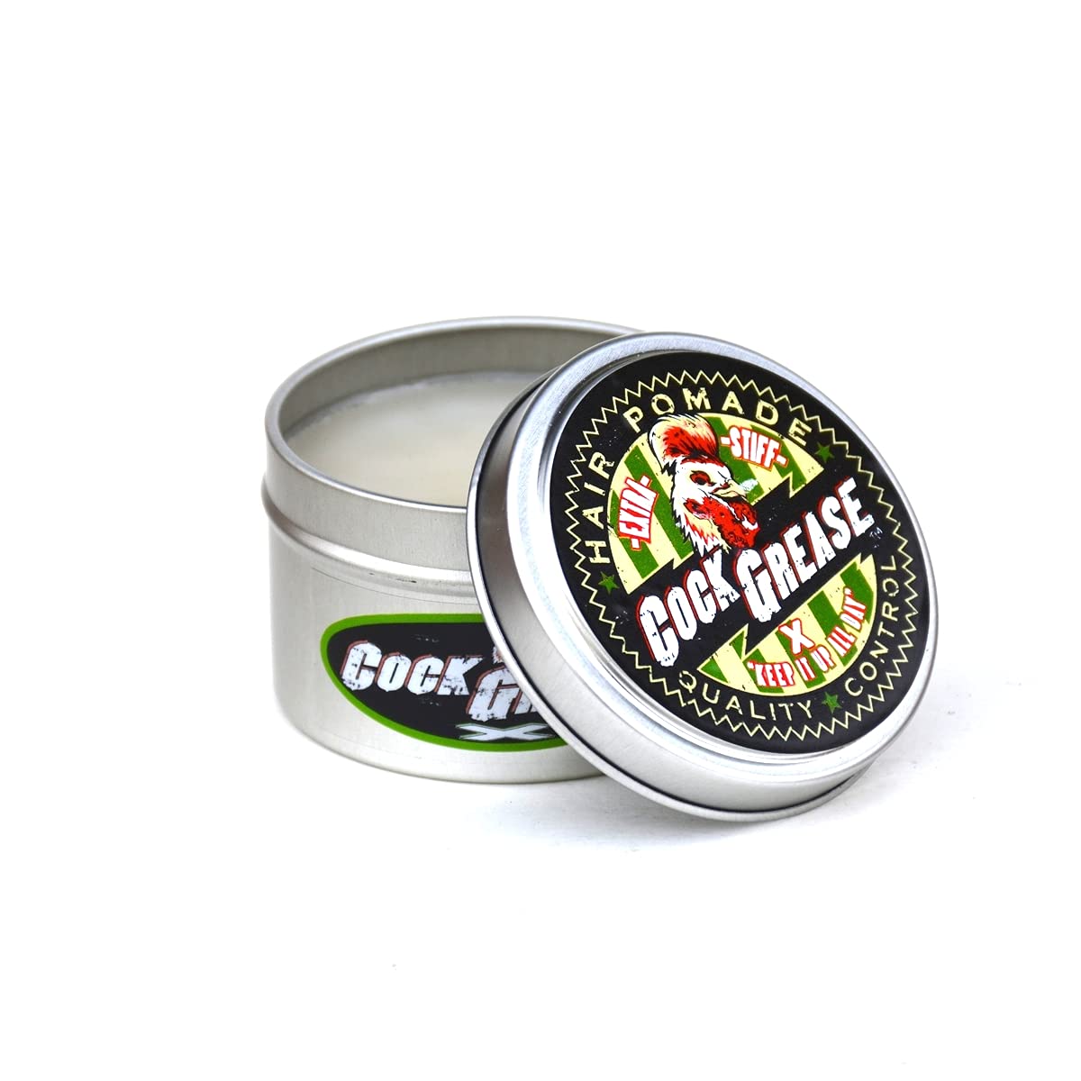 Best Hair Pomade for Men - Cock Grease Strong Hold Styling Wax 3.8 oz - All Day Shine & Control for Slick Back, Pompadour & Classic Hairstyles