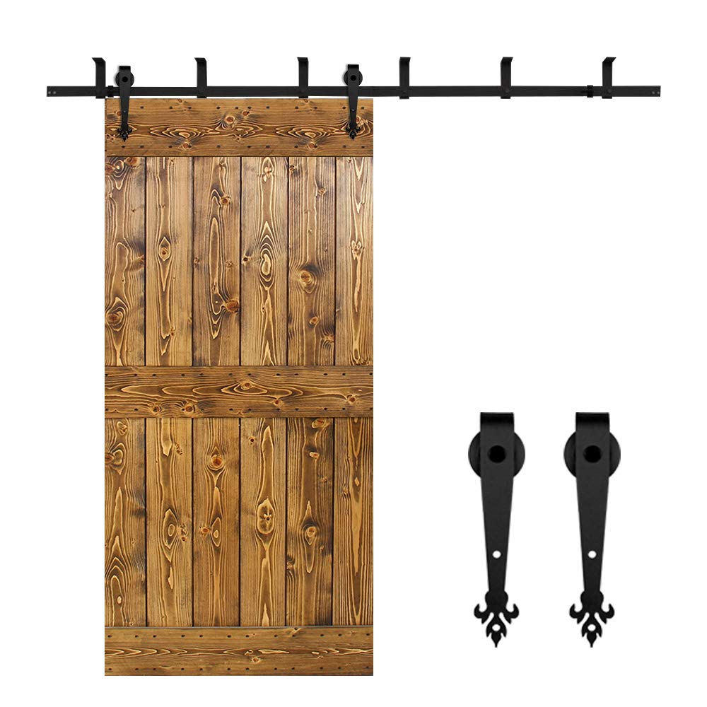 4-12FT Sliding Barn Door Hardware Kit - Ceiling Mount Style, 11FT Rail for 66