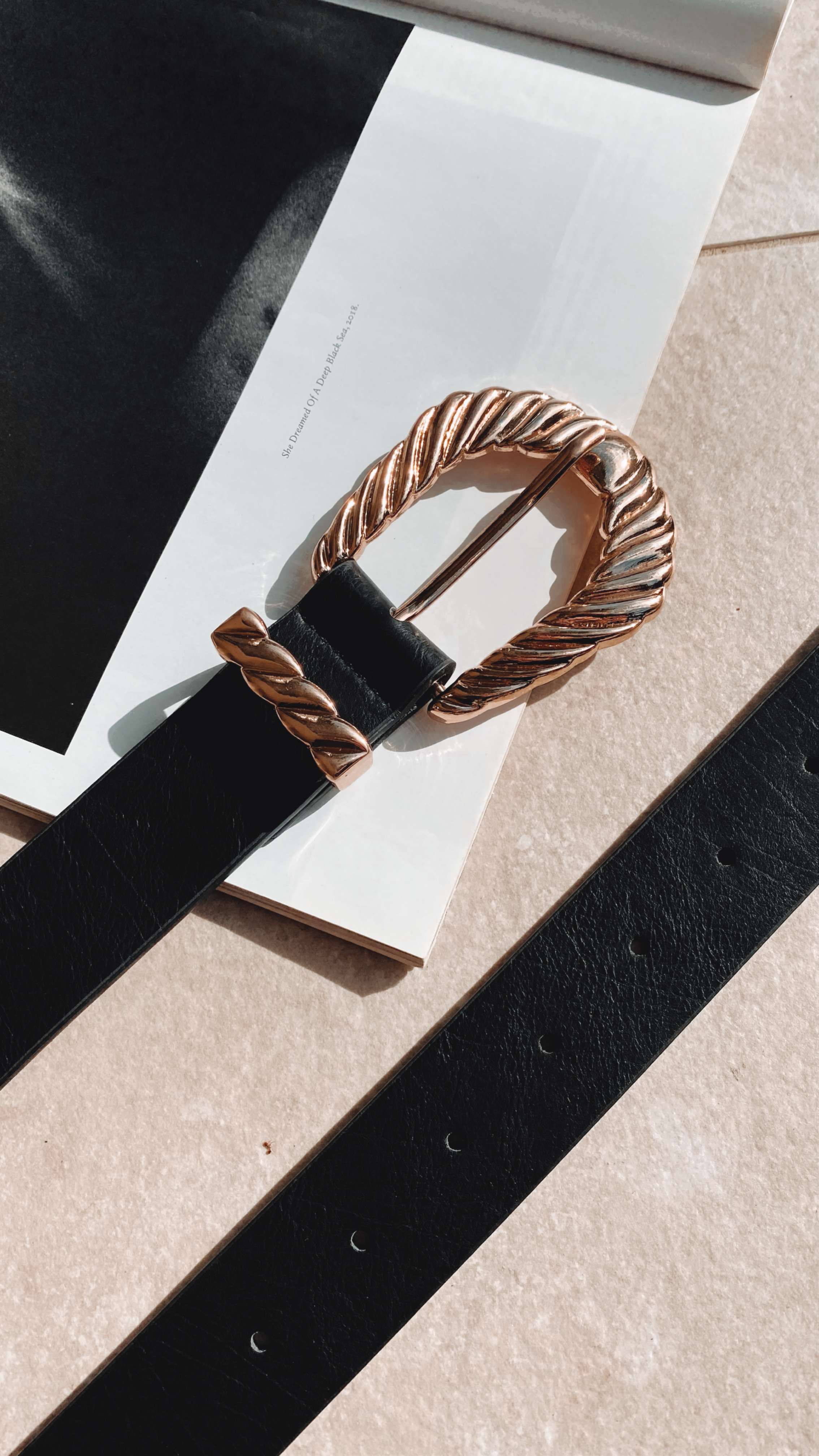 Amelie Twist Buckle Belt for Women - Stylish Black & Gold Waist Belt | Perfect for Jeans, Dresses & Fashion Accessories