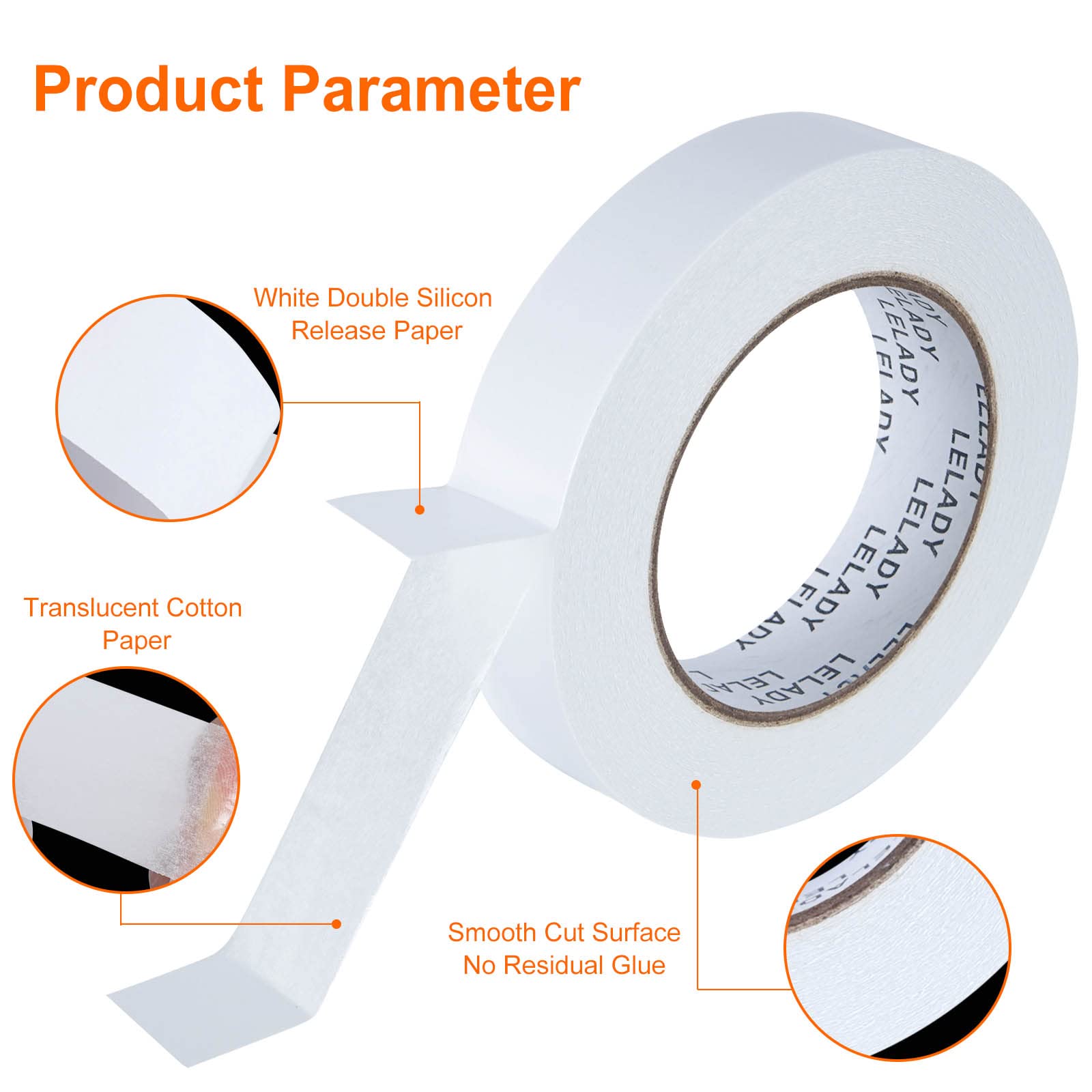 2 Rolls Double Sided Tape 1 Inch x 40 Yards - Strong Adhesive Sticky Tape for Arts, Crafts, Office & School Supplies - Perfect for Scrapbooking, Wall Decor, Photo Mounting & DIY Projects