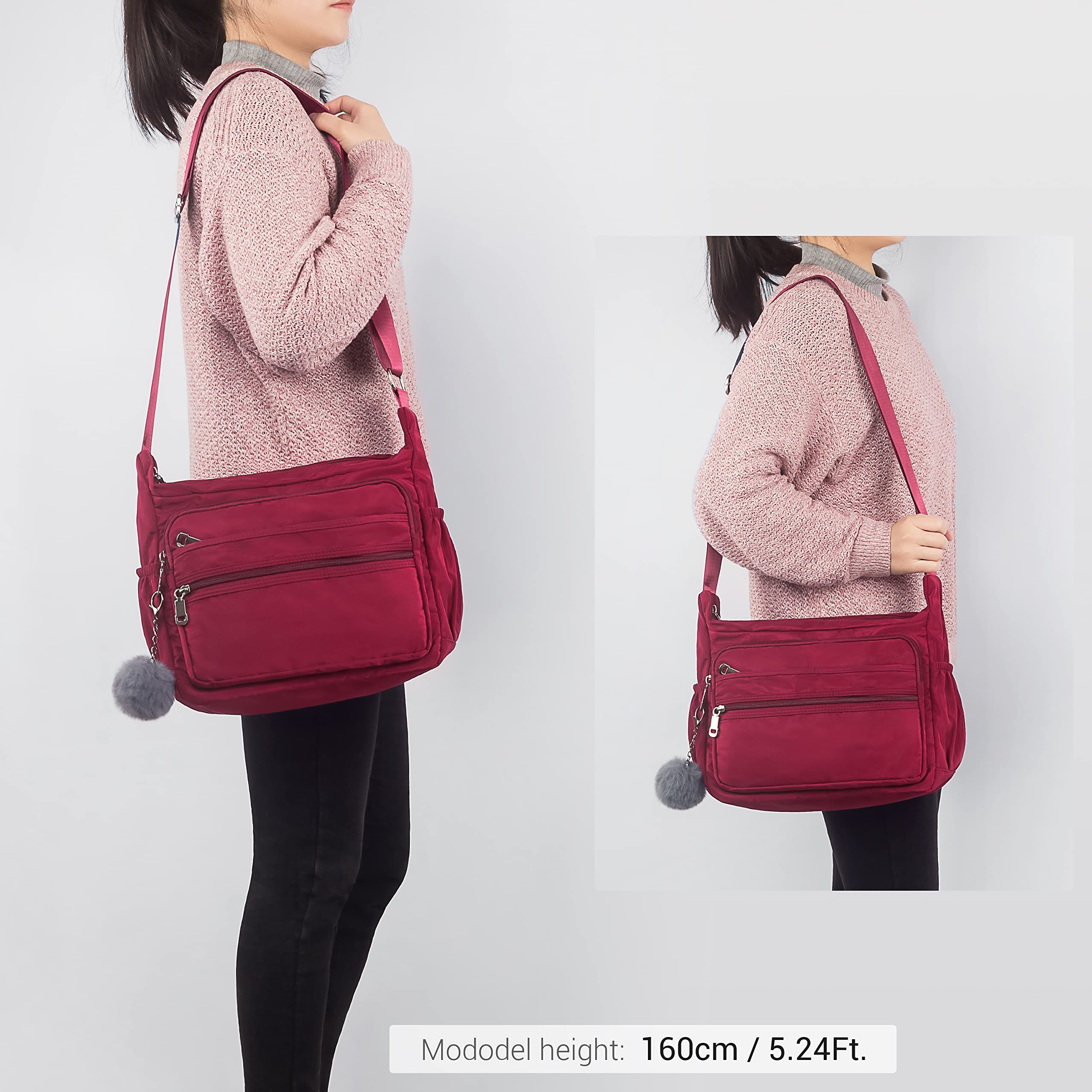 VOLGANIK ROCK Women's Crossbody Bag with Multiple Pockets - Stylish Shoulder Purse in Two Sizes | Perfect for Travel, Shopping & Everyday Use