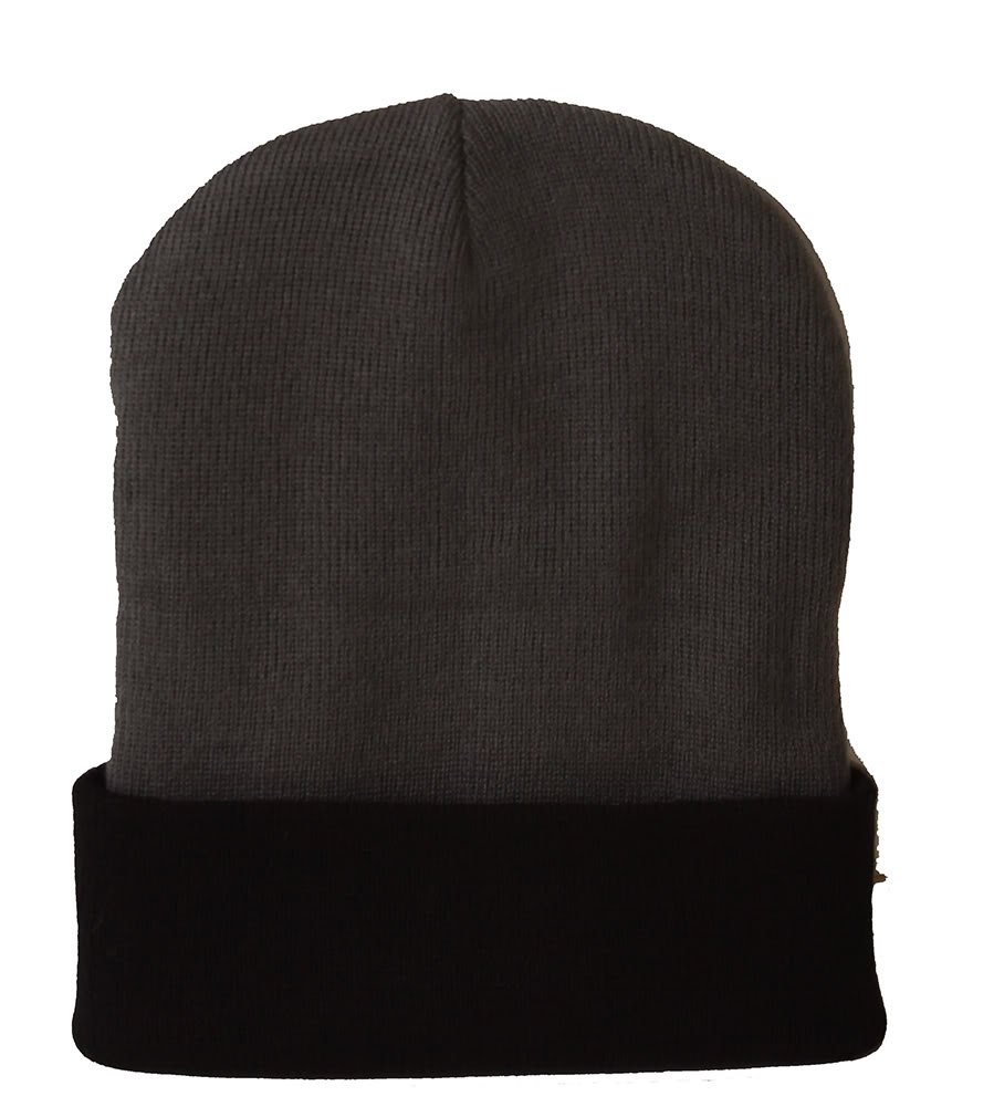 TopHeadwear's Winter Cuffed Beanie Cap for Men & Women - Two-Tone Knit Hat for Cold Weather - Perfect for Skiing, Snowboarding & Outdoor Activities