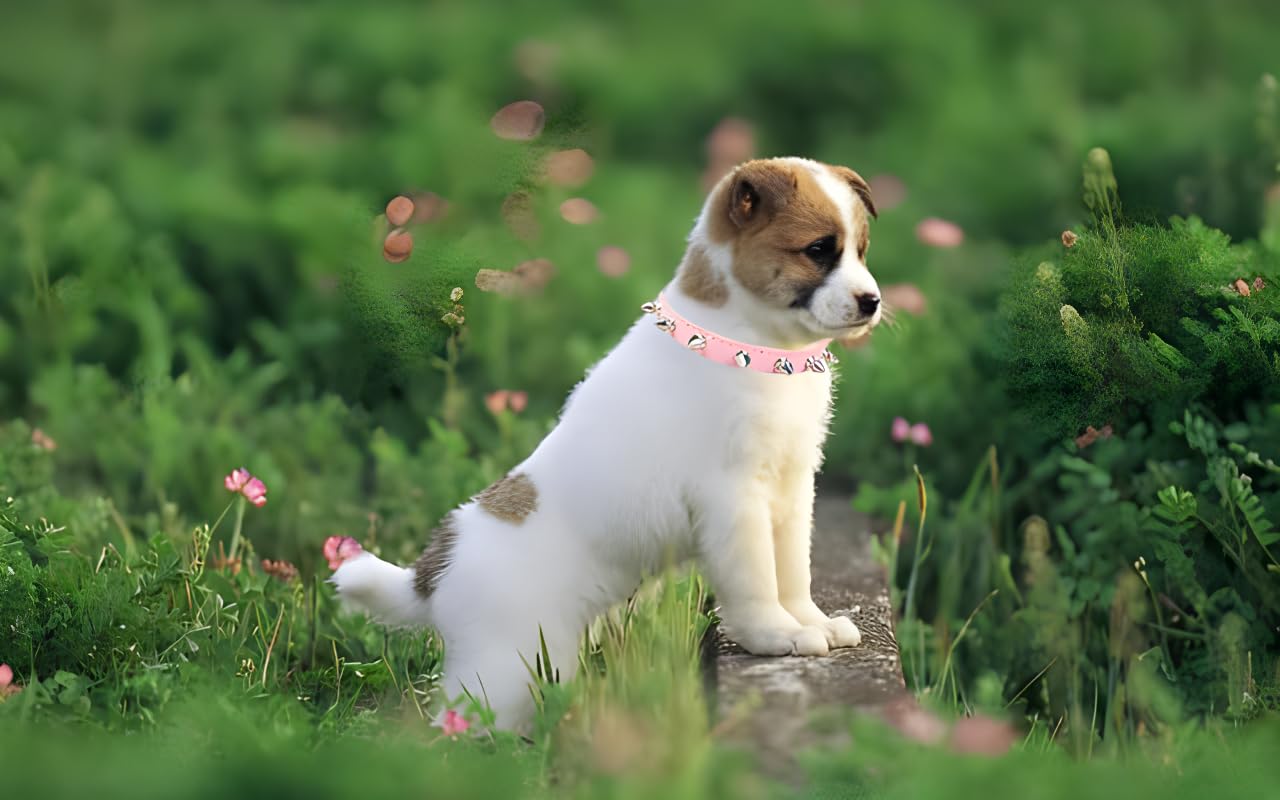 Soft PU Leather Spiked Dog Collar for Small Dogs - Adjustable Studded Pet Collar for Chihuahua, Teacup, Mini & Tiny Breeds (Pink, XS) - Perfect for Puppy Fashion & Pet Safety