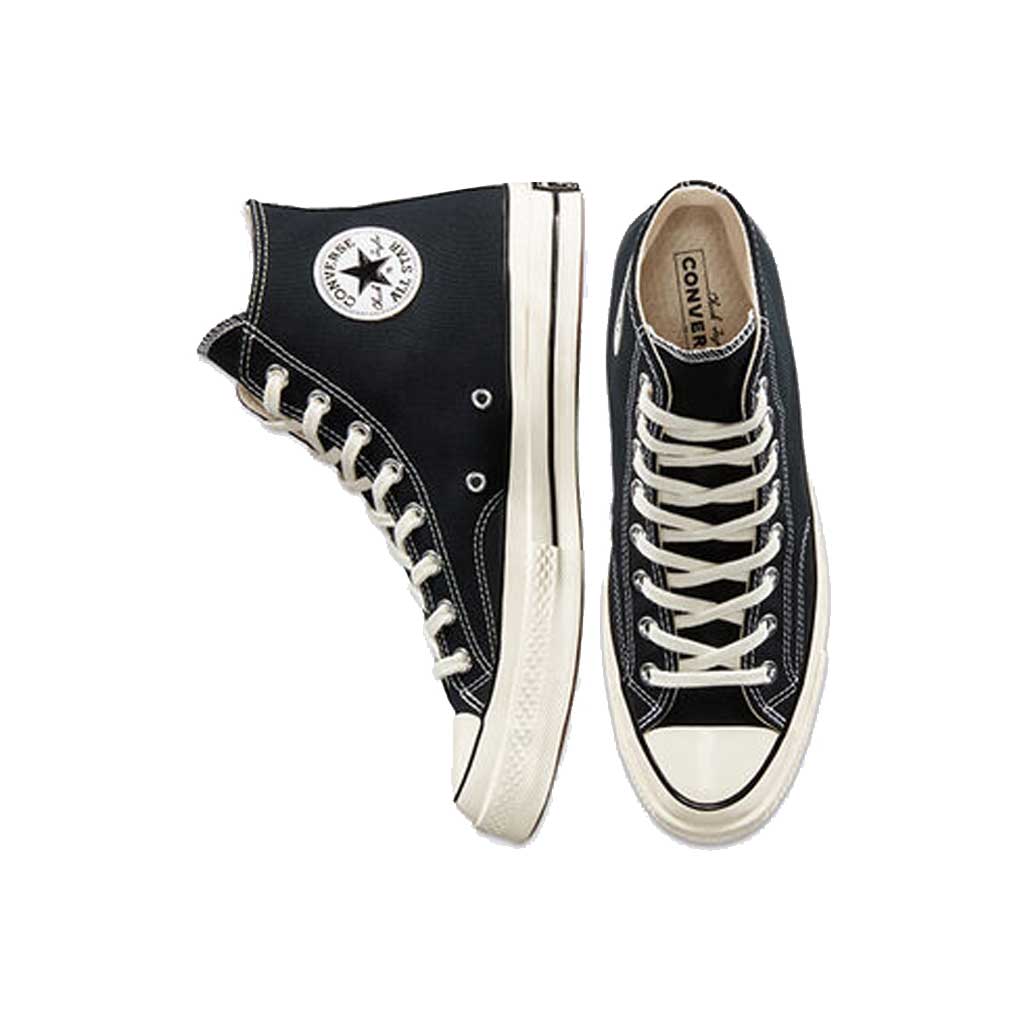 Converse Chuck 70 High Top Sneakers - Black/White Canvas Shoes for Men & Women | Casual Streetwear, Vintage Style Fashion for Everyday Wear