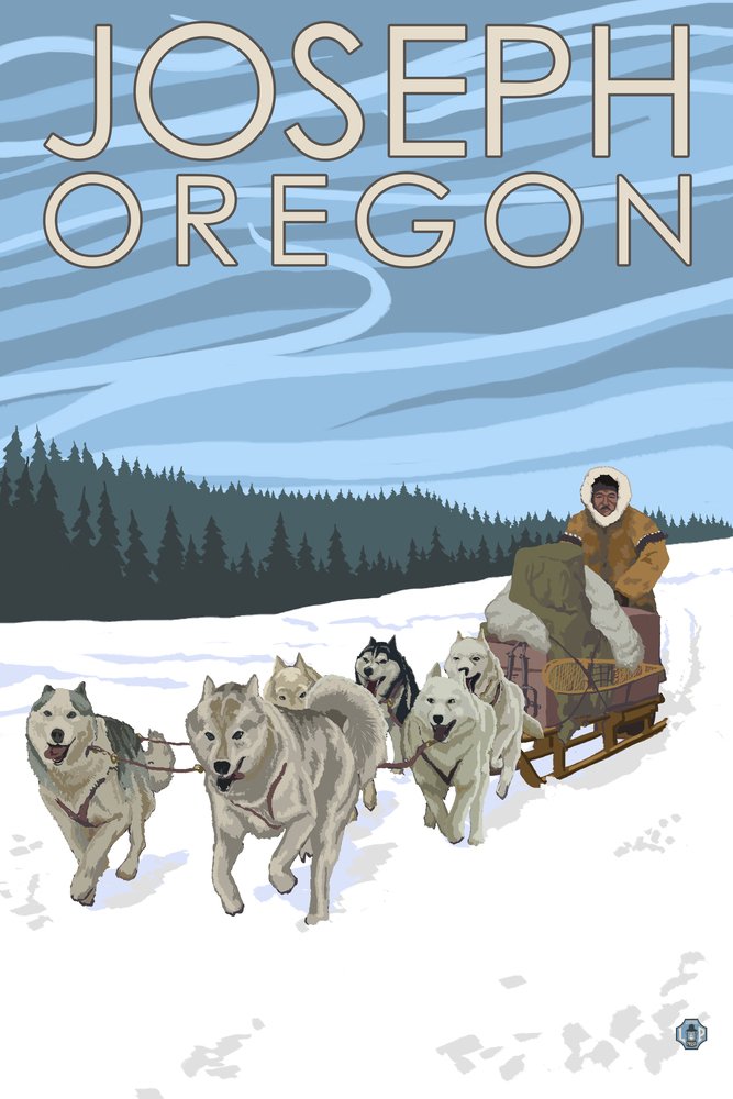 Joseph Oregon Dog Sled Scene - 24x36 Gallery Quality Metal Wall Art, Aluminum Home Decor for Living Room, Bedroom & Office