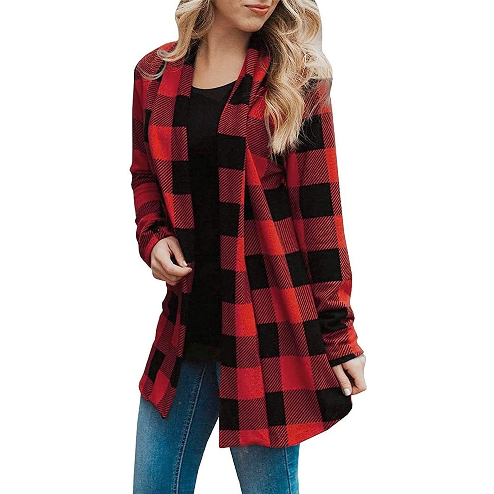 Women's Corduroy Shacket with Lapel Collar - Button Down Plaid Jacket & Flannel Shirt for Fall & Winter | Cozy Casual Outfit for Work, Date Night & Outdoor Activities