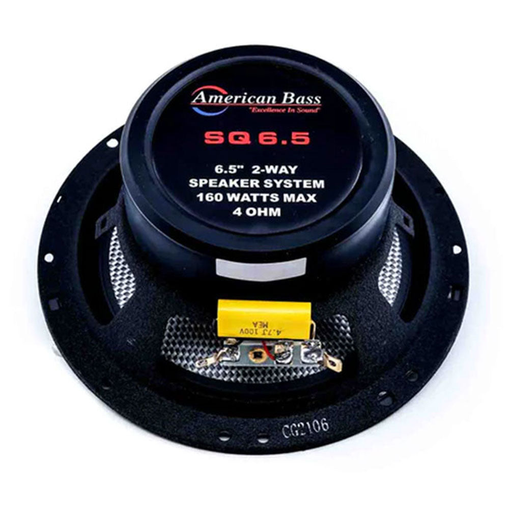 American Bass SQ6.5 160W 6.5 Inch 2-Way Coaxial Car Speakers - Premium Sound for Trucks, SUVs & Custom Car Audio Systems