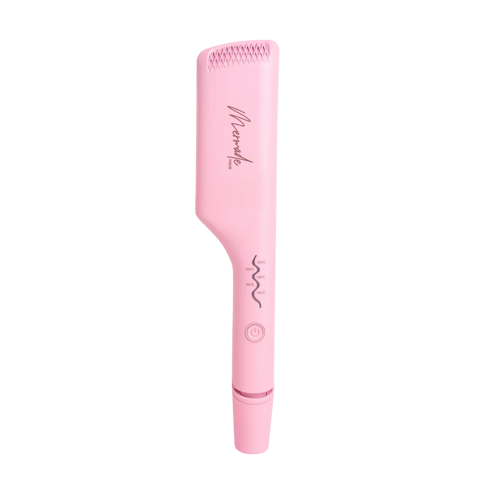 Mermade Hair Pink Double Waver - Professional 2-in-1 Curling Iron for Beach Waves & Loose Curls | Perfect for Parties, Weddings & Everyday Styling