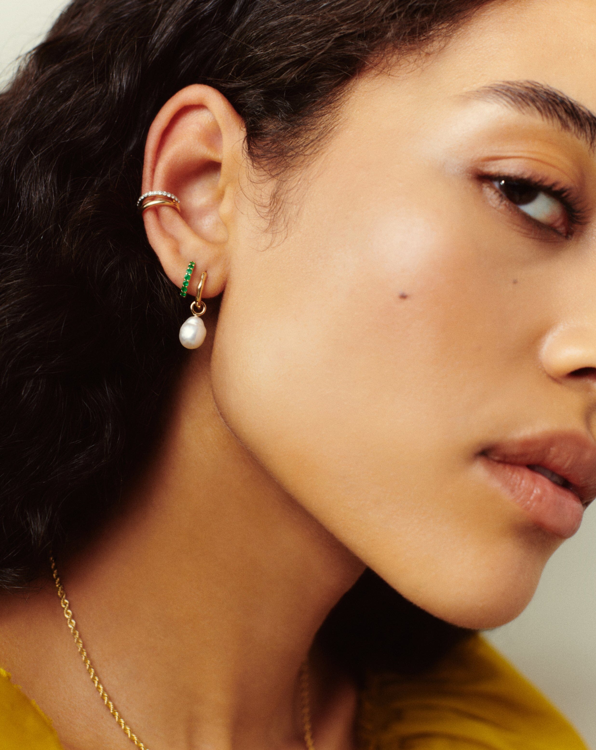 Elegant Pearl Drop Mini Hoop Earrings for Women - Dainty Gold Plated Pearl Stud Earrings - Perfect for Wedding, Party & Everyday Wear