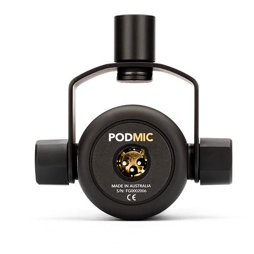 Rode PodMic Dynamic Podcast Microphone Kit with DS7200B Desktop Stand, Cans50 Headphones & XLR Cable - Professional Streaming Setup for Podcasters, Gamers & Content Creators