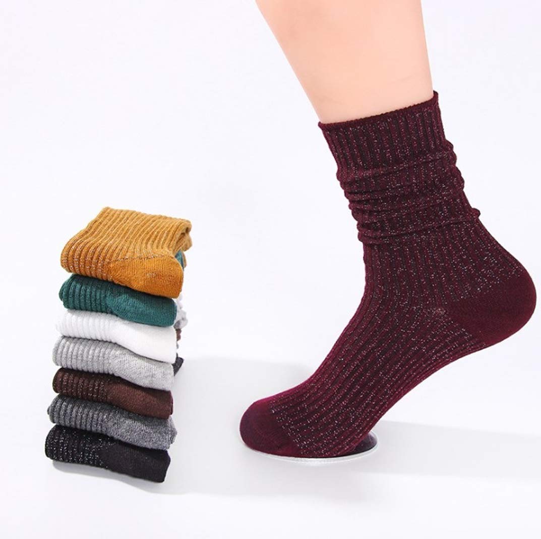 Women's Lightweight Cotton Slouch Socks - Shiny Filigree Loose Socks for Casual Wear, Home Relaxing & Fashion Outfits