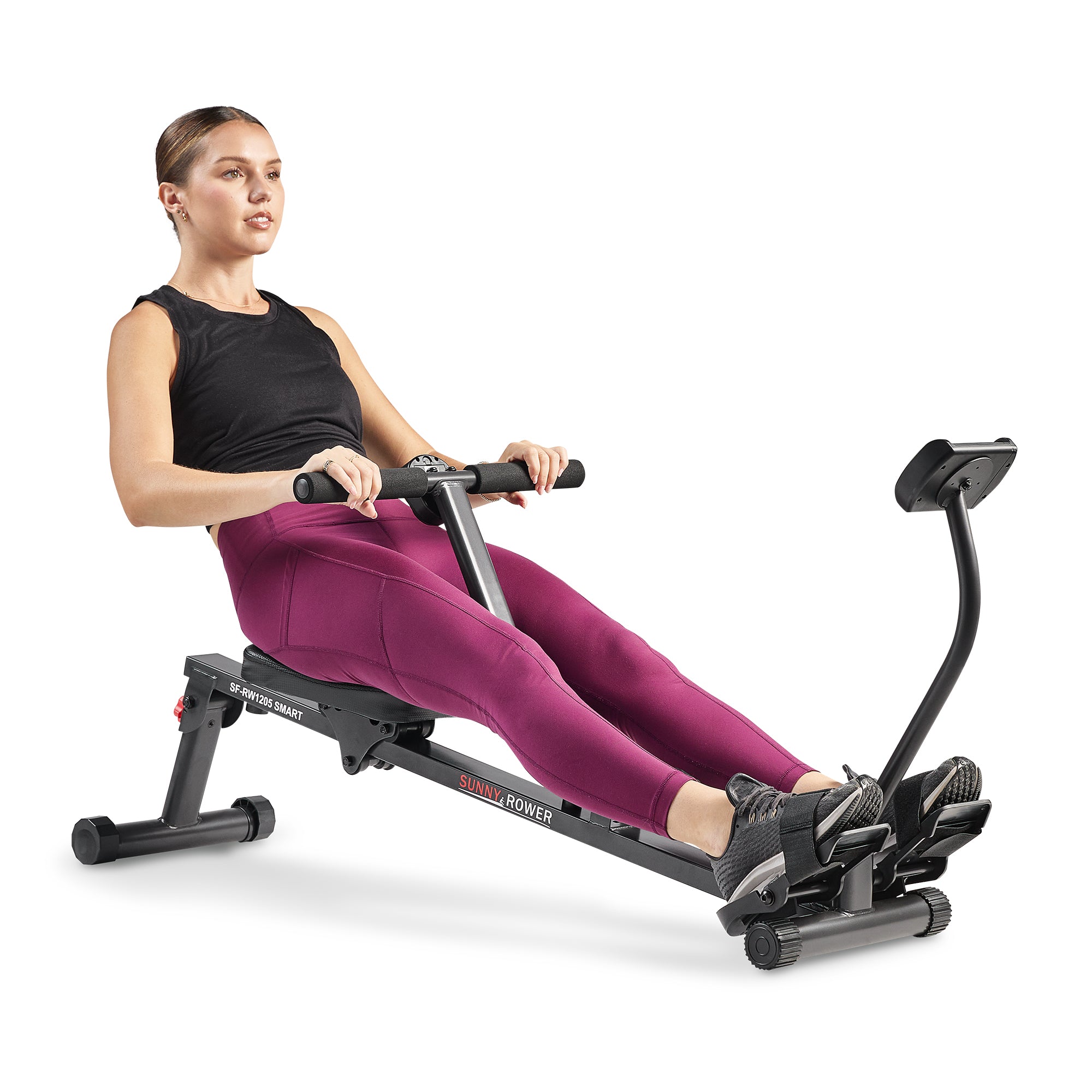 Smart Compact Hydraulic Rowing Machine with 12 Adjustable Resistance Levels - Perfect for Home Gym, Small Spaces & Full-Body Workouts
