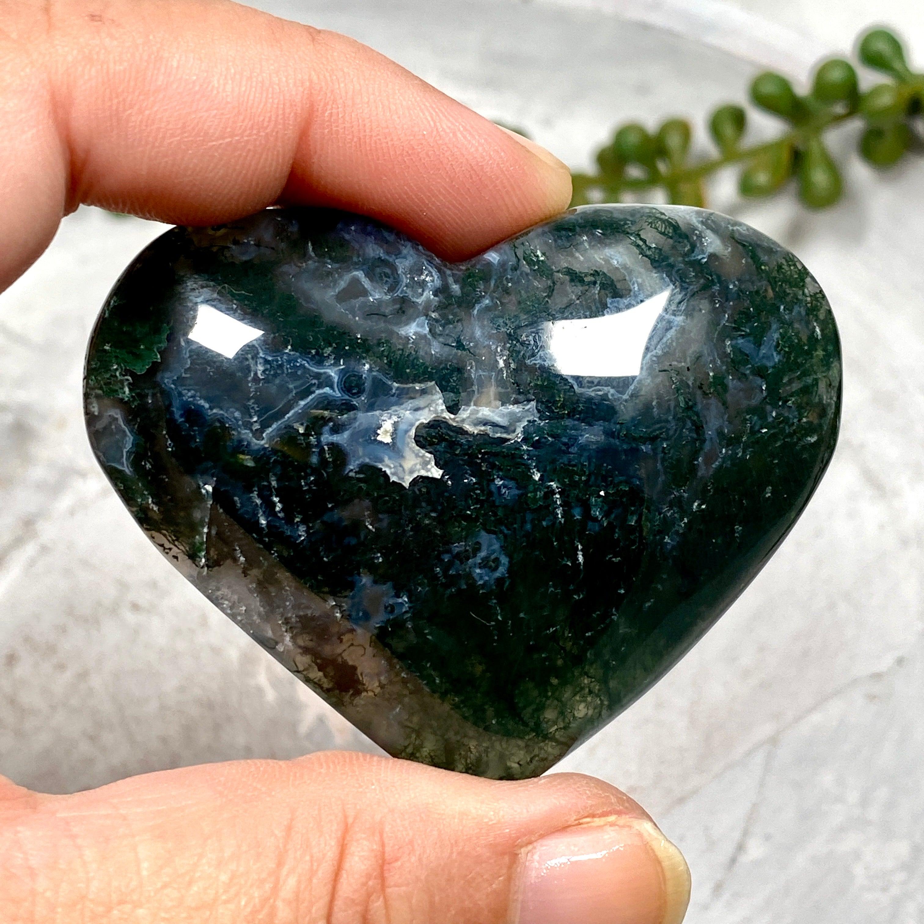 Natural Moss Agate Heart Pendant - Healing Crystal Jewelry for Love & Emotional Balance | Perfect for Meditation, Gifts & Spiritual Healing