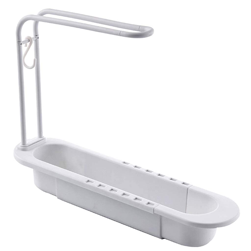 Expandable Kitchen Sink Organizer - Adjustable Colander & Food Strainer Storage Rack with Drain Basket | Space-Saving Telescopic Design for Small Kitchens & RVs | Perfect for Washing Vegetables, Draining Pasta & Organizing Sink Area