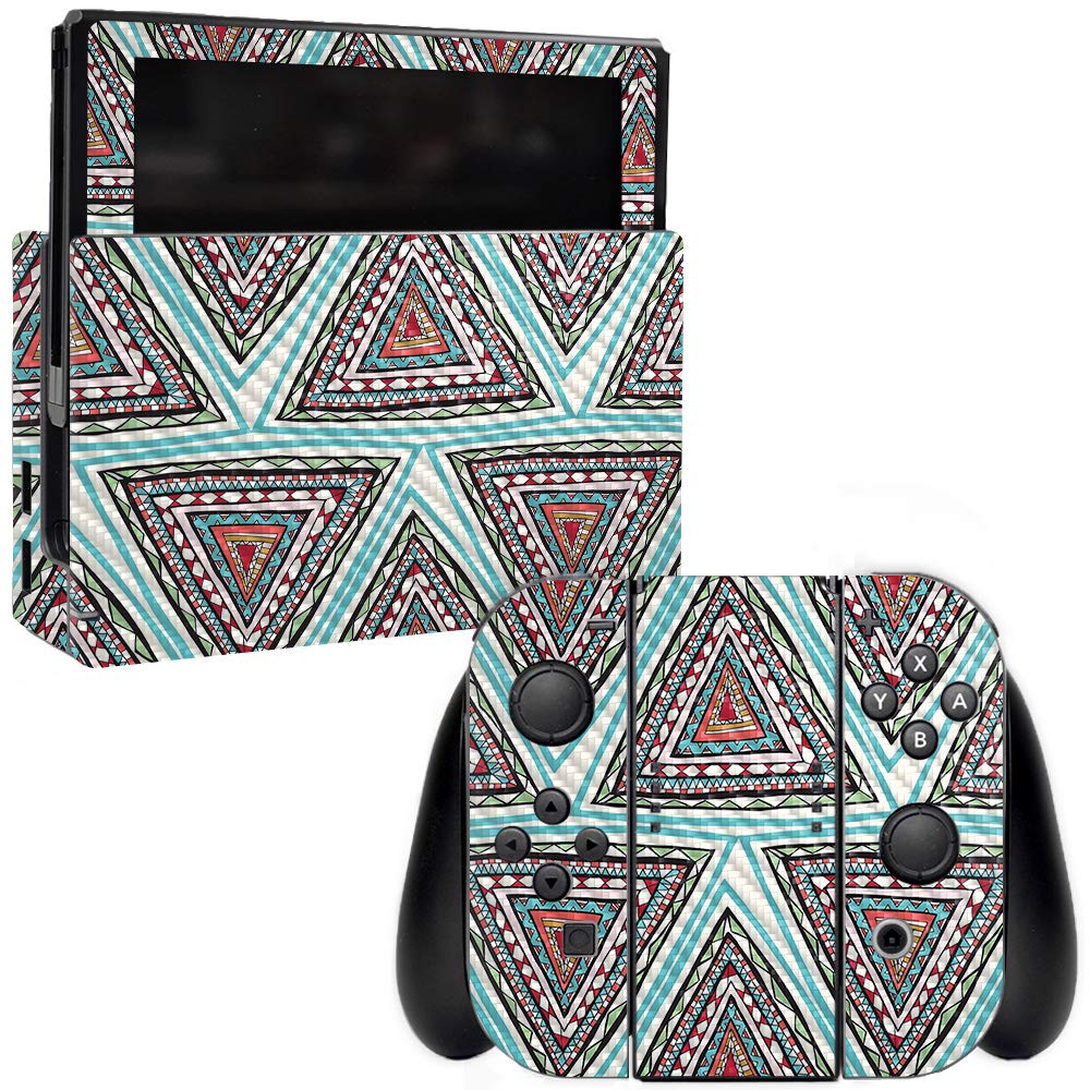 Premium Carbon Fiber Skin for Nintendo Switch - Aztec Pyramids Design | Protective & Durable Textured Cover | Easy to Apply & Remove | Made in USA | Perfect for Gaming Protection & Style Enhancement