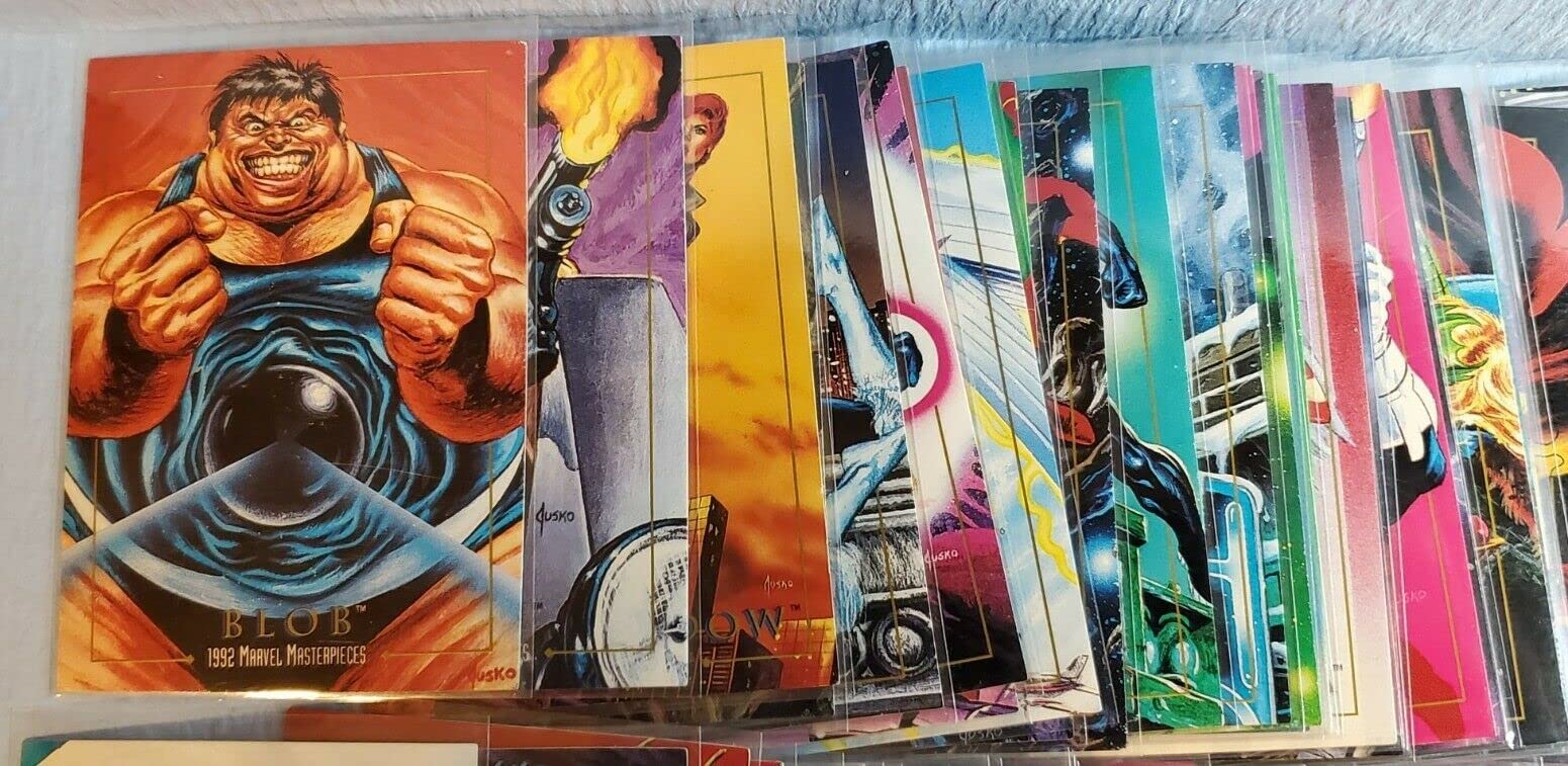 1992 Marvel Masterpieces Series I Base Set - 100 NM/M Trading Cards Featuring Joe Jusko Art, Spider-Man & More | Collectible Marvel Comics Cards for Display, Investment & Nostalgia