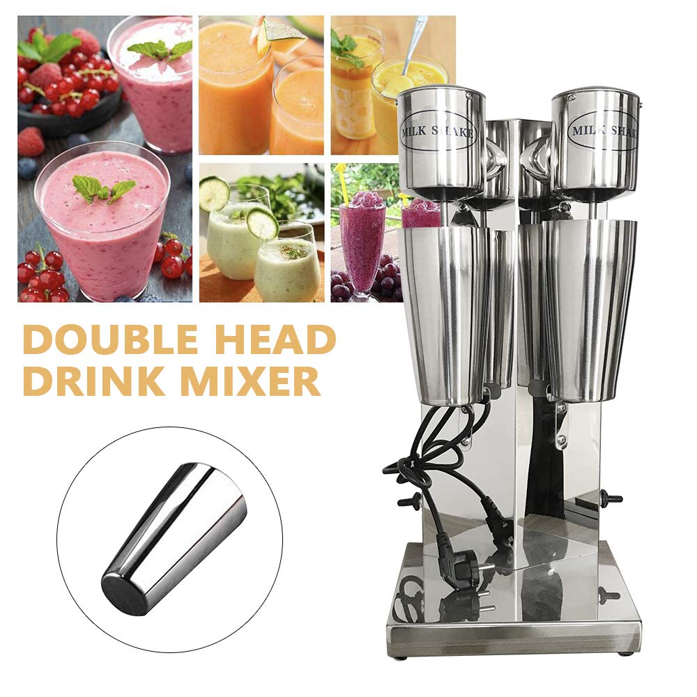 180W Commercial Electric Double Milk Shaker Maker - 650ML Drink Mixer for Smoothies, Milkshakes & Ice Cream - Perfect for Restaurants, Cafes & Bars