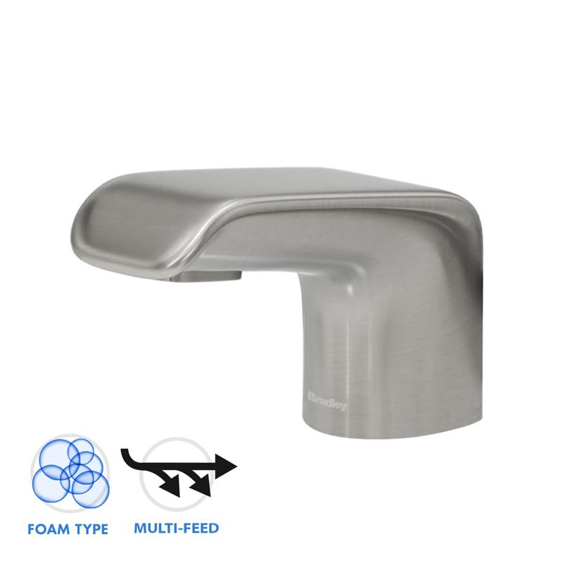 Bradley 6 3500 RLM Linea Series Multi-Feed Deck Mounted Soap Dispenser - Liquid Soap Dispenser for Commercial Restrooms, Kitchens & Public Washrooms
