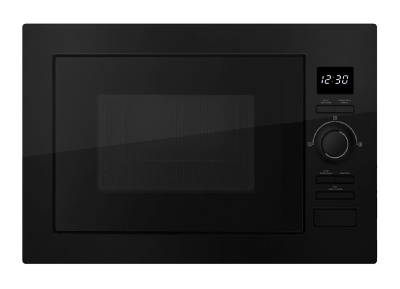 Belling BD28MBK 28L Black Glass Microwave Oven - Compact Countertop Microwave for Small Kitchens, Dorms & Offices
