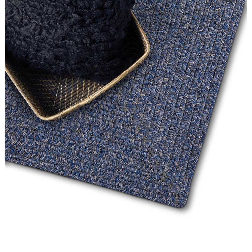 Capel Rugs Candor Oval Braided Rug - Blue 4' x 6' Indoor/Outdoor Floor Mat for Living Room, Bedroom, Patio & Entryway | Non-Slip Home Decor