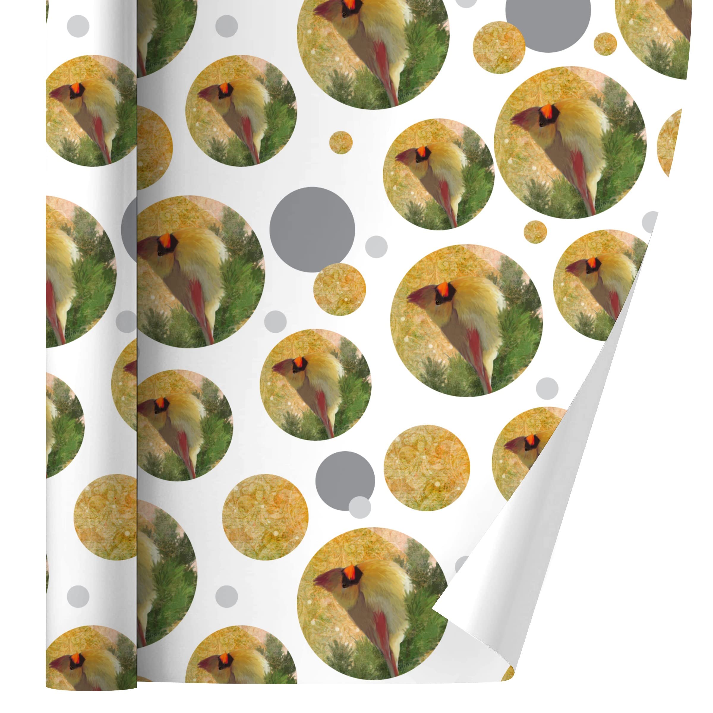 Christmas Holiday Cardinal Bird Gift Wrap Wrapping Paper Roll - Festive Holiday Wrapping Paper for Christmas Gifts, Presents, and Decorations - Perfect for Holiday Parties, Gift Exchanges, and Home Decor