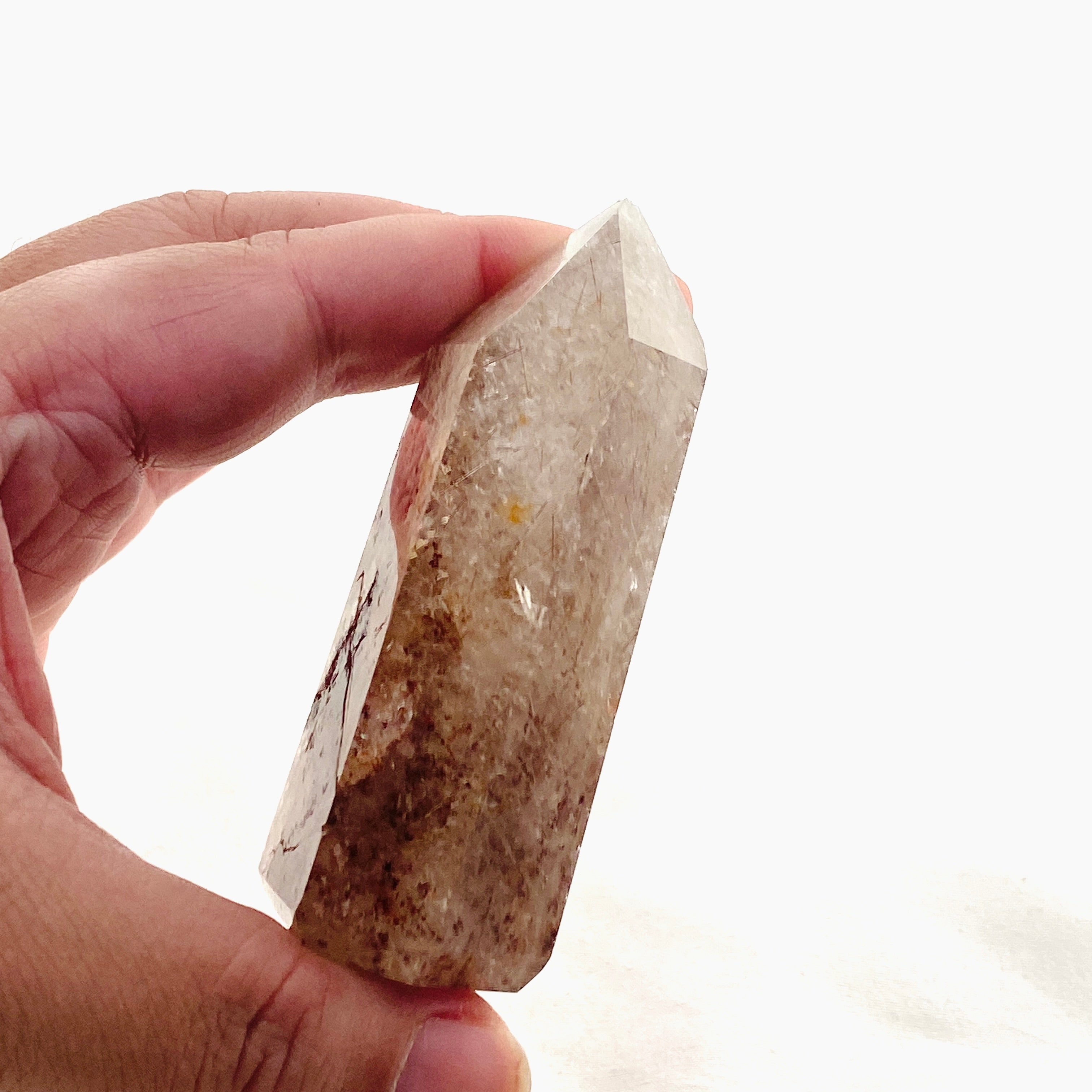Natural Rutilated Quartz Point RTQP 01 - Healing Crystal for Meditation, Energy Work & Spiritual Growth | Perfect for Home Decor, Yoga & Reiki