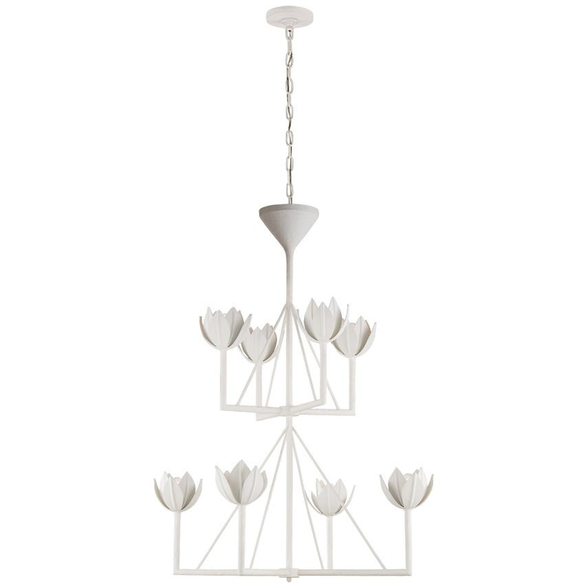 Alberto Lotus Bloom Chandelier - Elegant Floral Crystal Ceiling Light Fixture for Dining Room, Living Room & Bedroom Decor