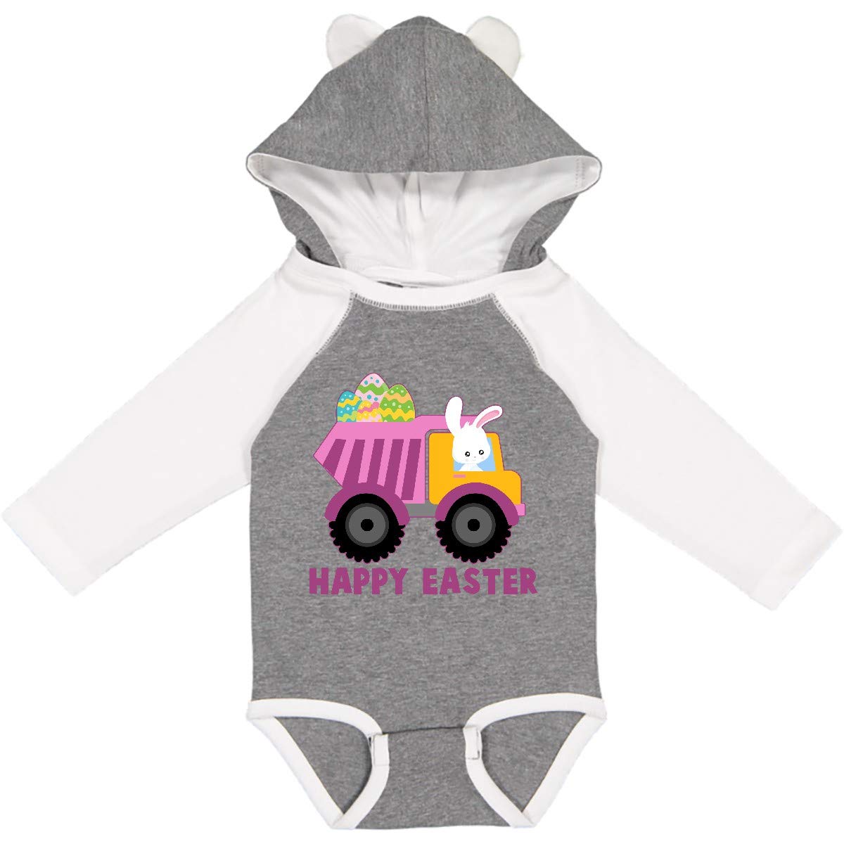 Happy Easter Bunny Long Sleeve Creeper - Easter Egg Delivery Outfit for Babies