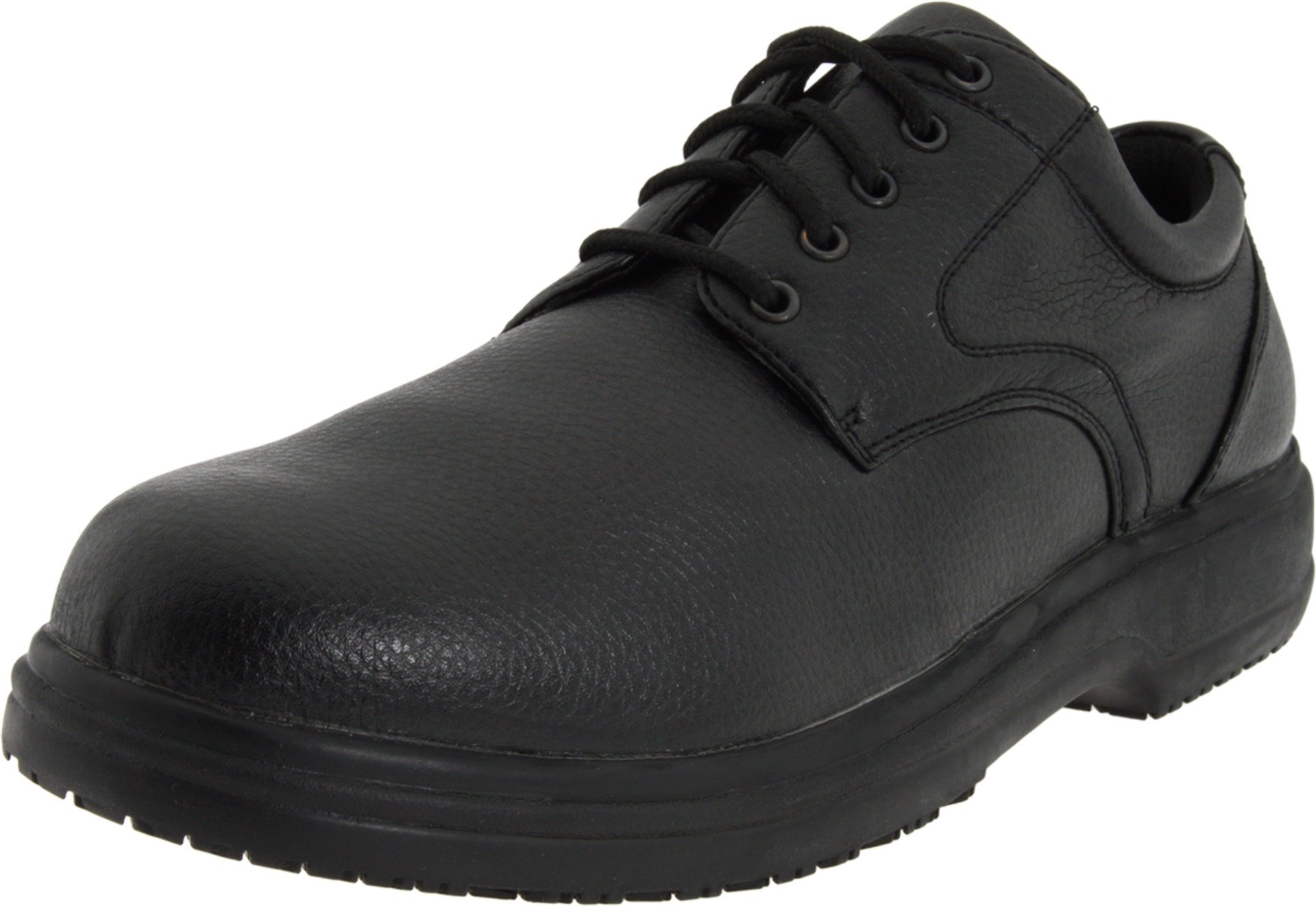 Deer Stags Men's Slip-Resistant Oil-Resistant Non-Marking Memory Foam Dress Oxford Shoes - Comfortable Work Shoes for Restaurant, Kitchen & Hospital - Black, Size 8