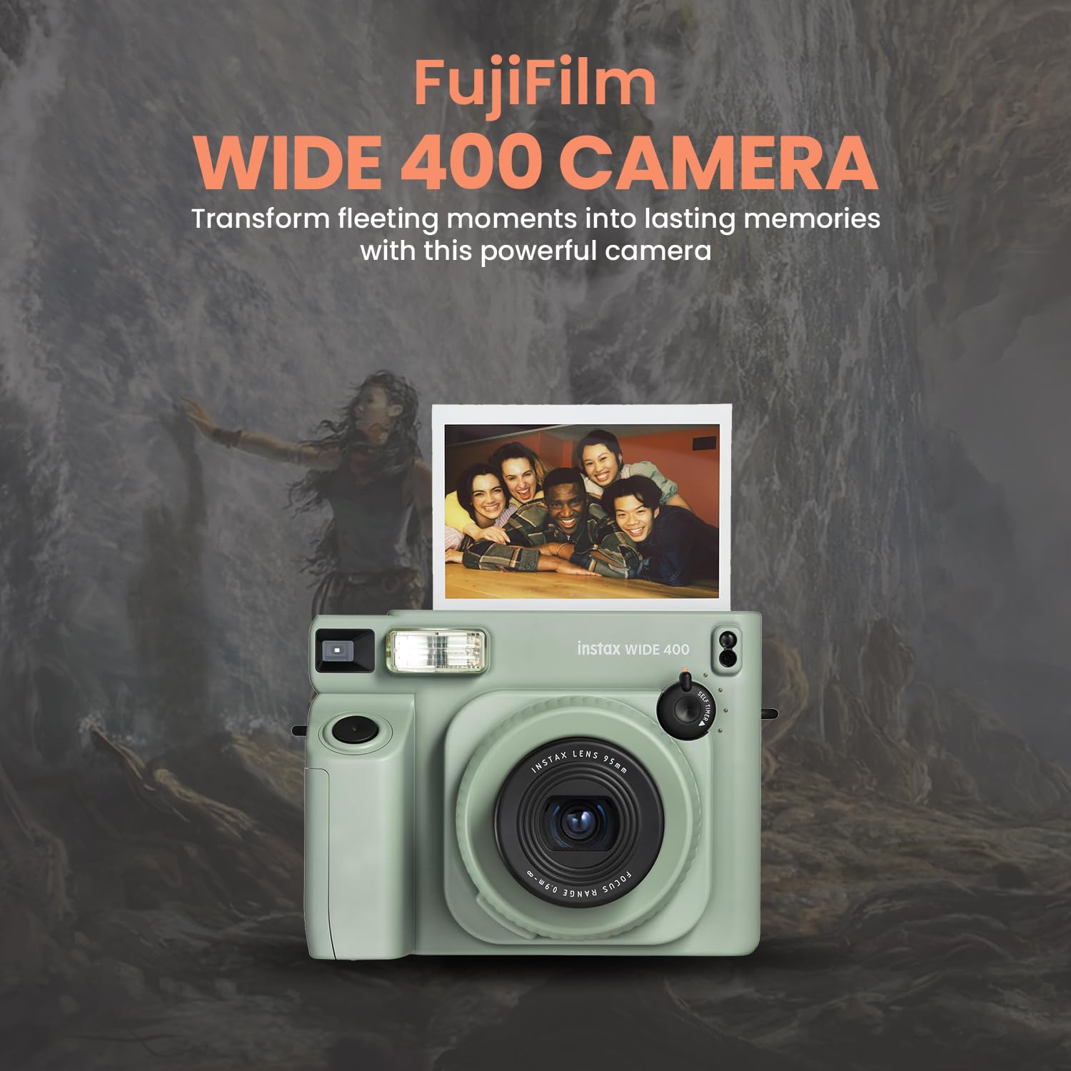 FujiFilm Instax Wide 400 Instant Camera Bundle with Twin Pack Film, Carrying Case & Accessories - Portable Instant Camera for Travel, Parties, Weddings & Family Memories