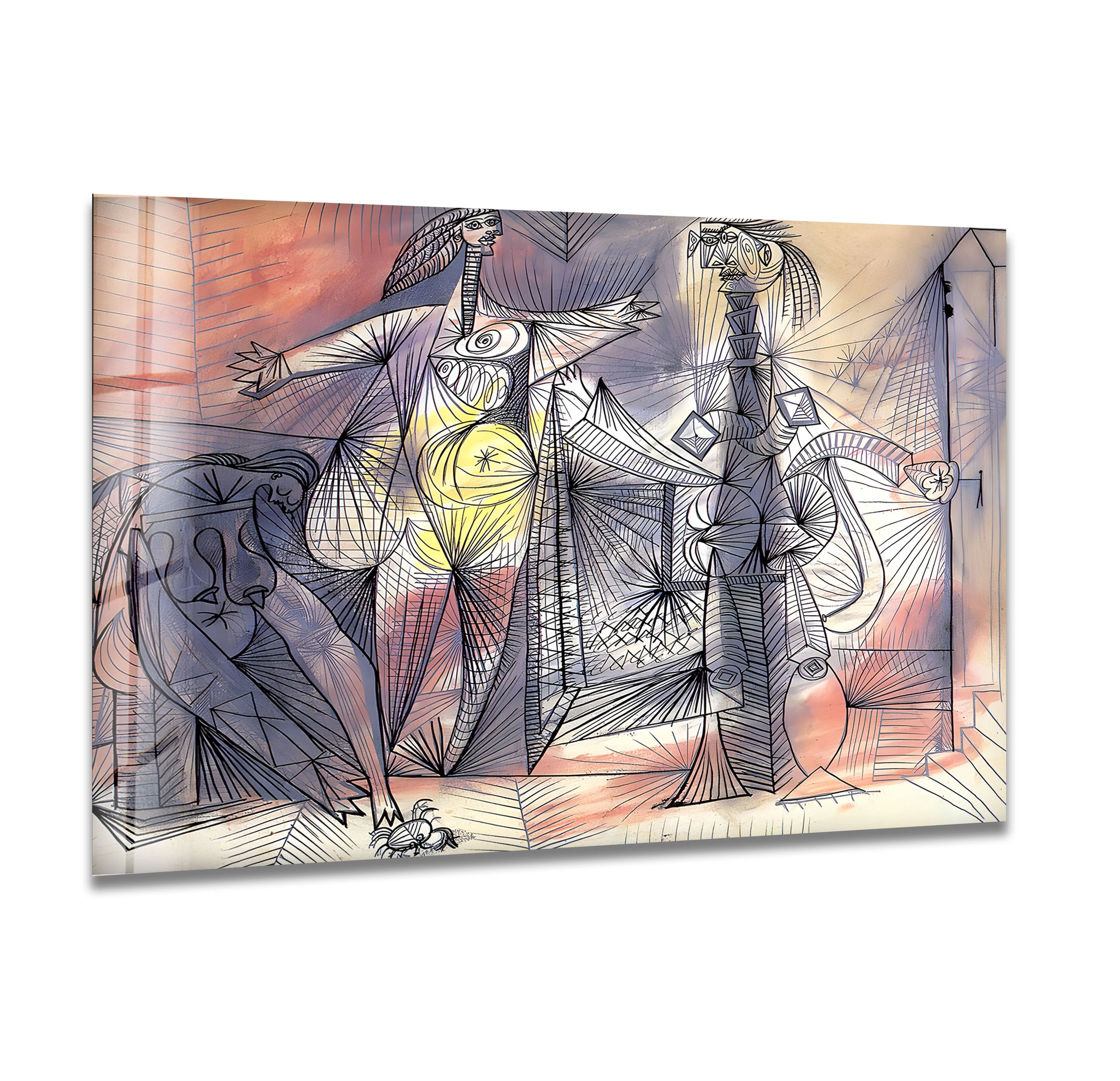 Pablo Picasso 'Bathers With Crab' Glass Wall Art - Stunning Home Decor for Living Room, Bedroom & Office